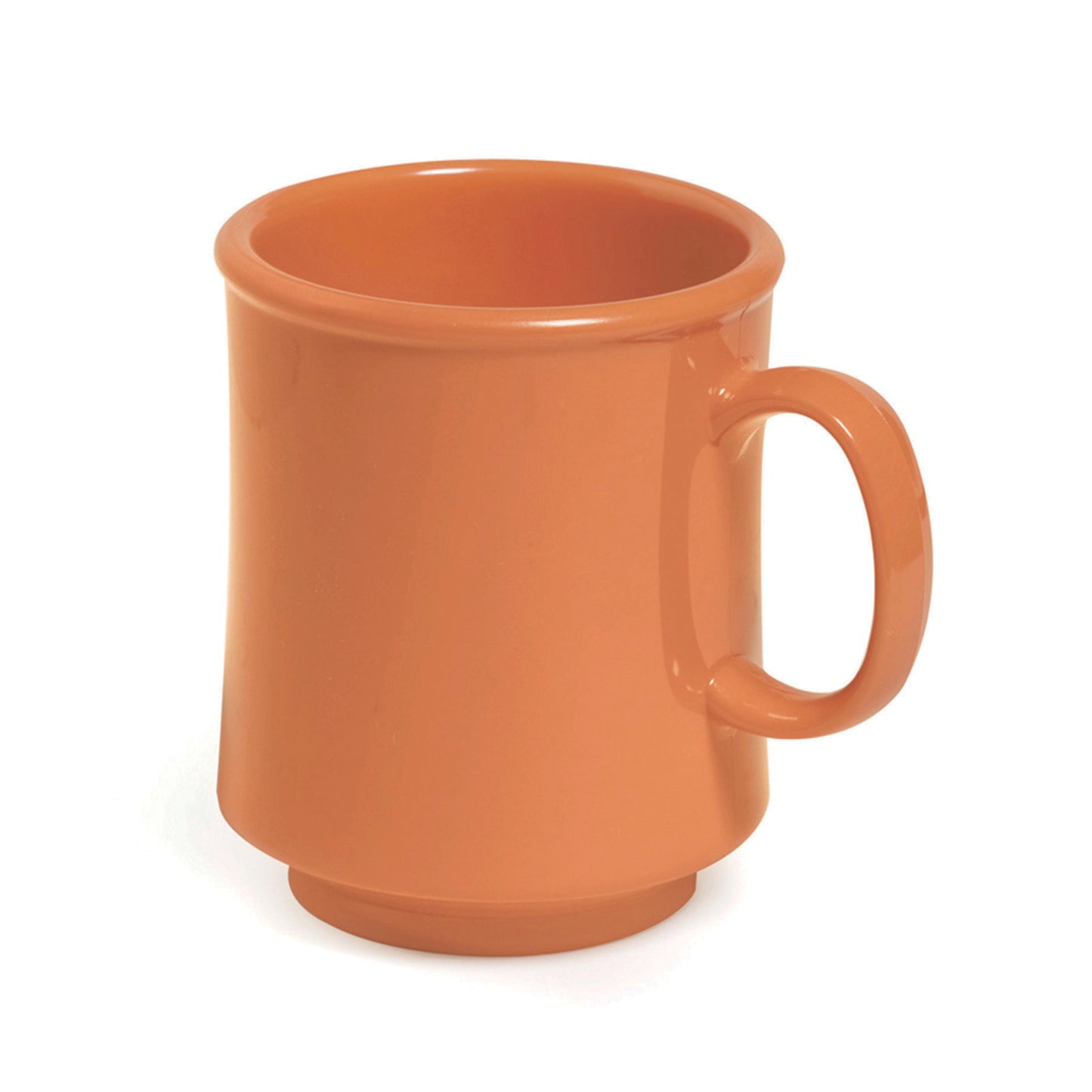 8 oz. Tritan, Pumpkin, Stacking Mug with Handle, (10 oz. rim-full), 3" Top Dia., (4" Top Dia. with Handle), 3.72" Tall, 3.5" Deep, G.E.T. Cups & Mugs (12 Pack)