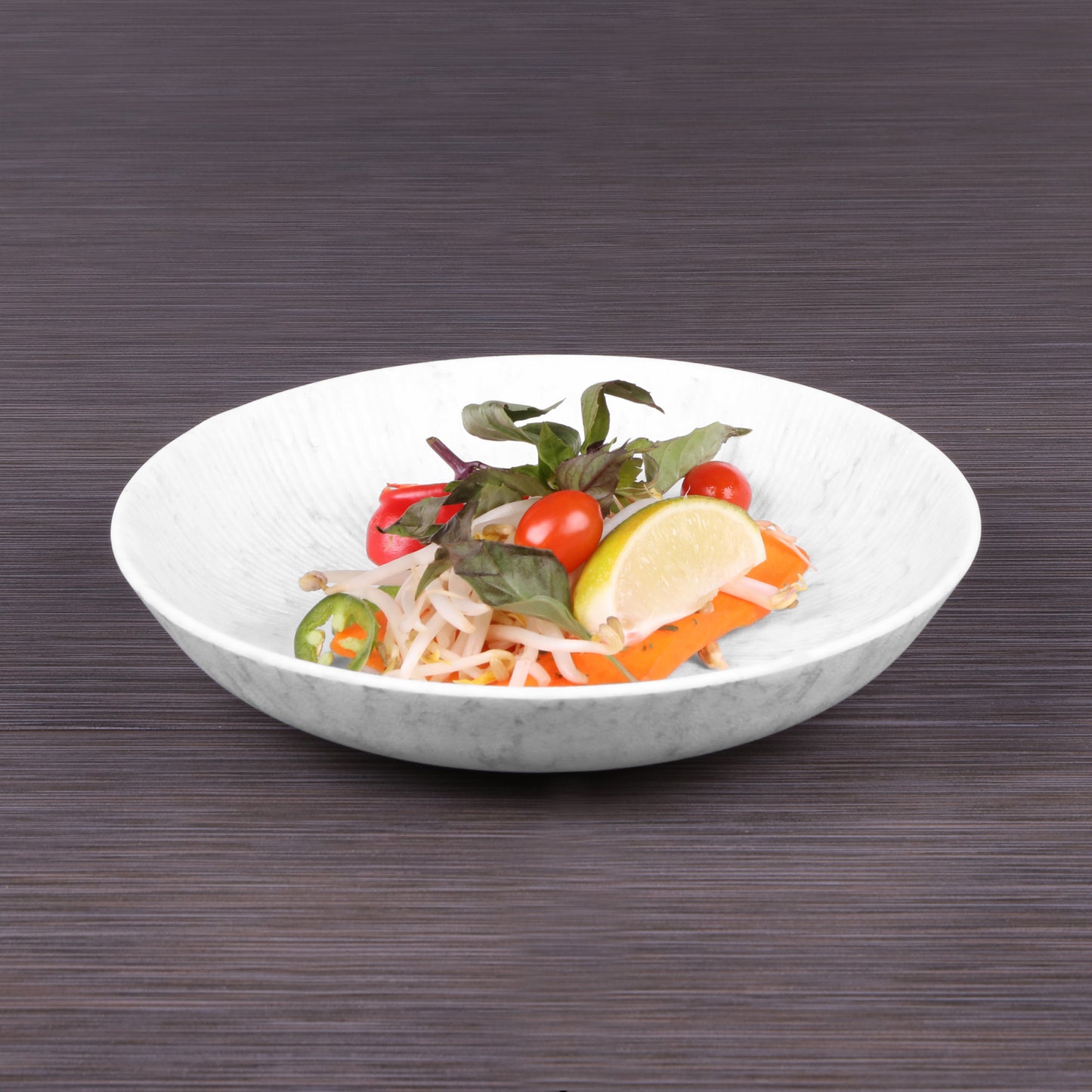 Melamine Round Coupe Bowl - Gray Marble