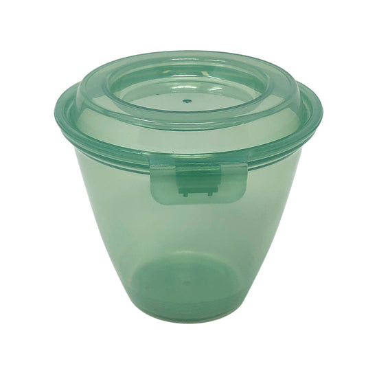 6 oz. Polypropylene, Jade, Reusable Side-Dish/Large Sauce Cup with Hinged Lid, (6.75 oz. rim-full), 3.25" Top Dia., 3" Tall, G.E.T. Eco-Takeout's (12 Pack)