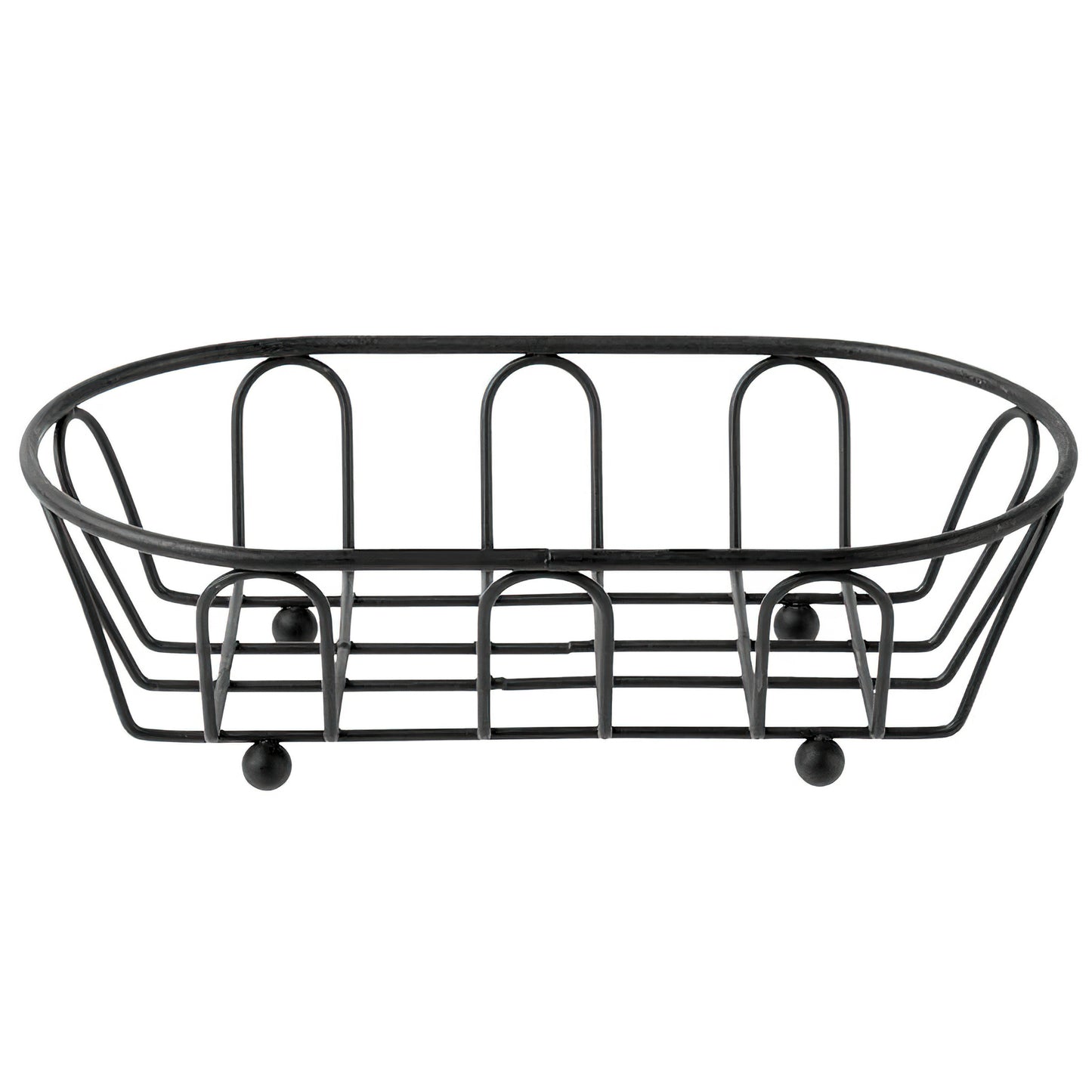 Oblong Braided Rim Metal Wire Basket