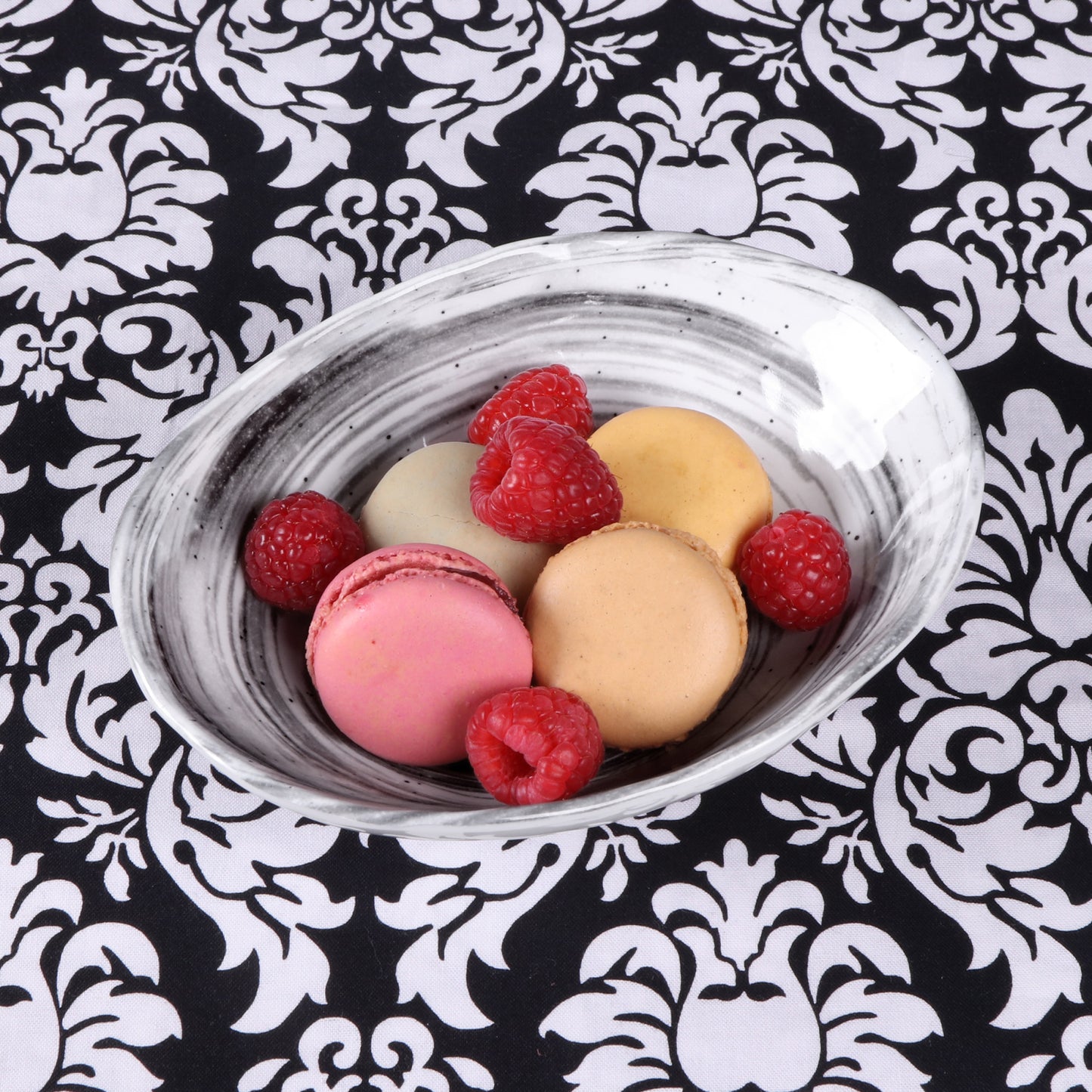 Melamine Oval Bowl - Black Design
