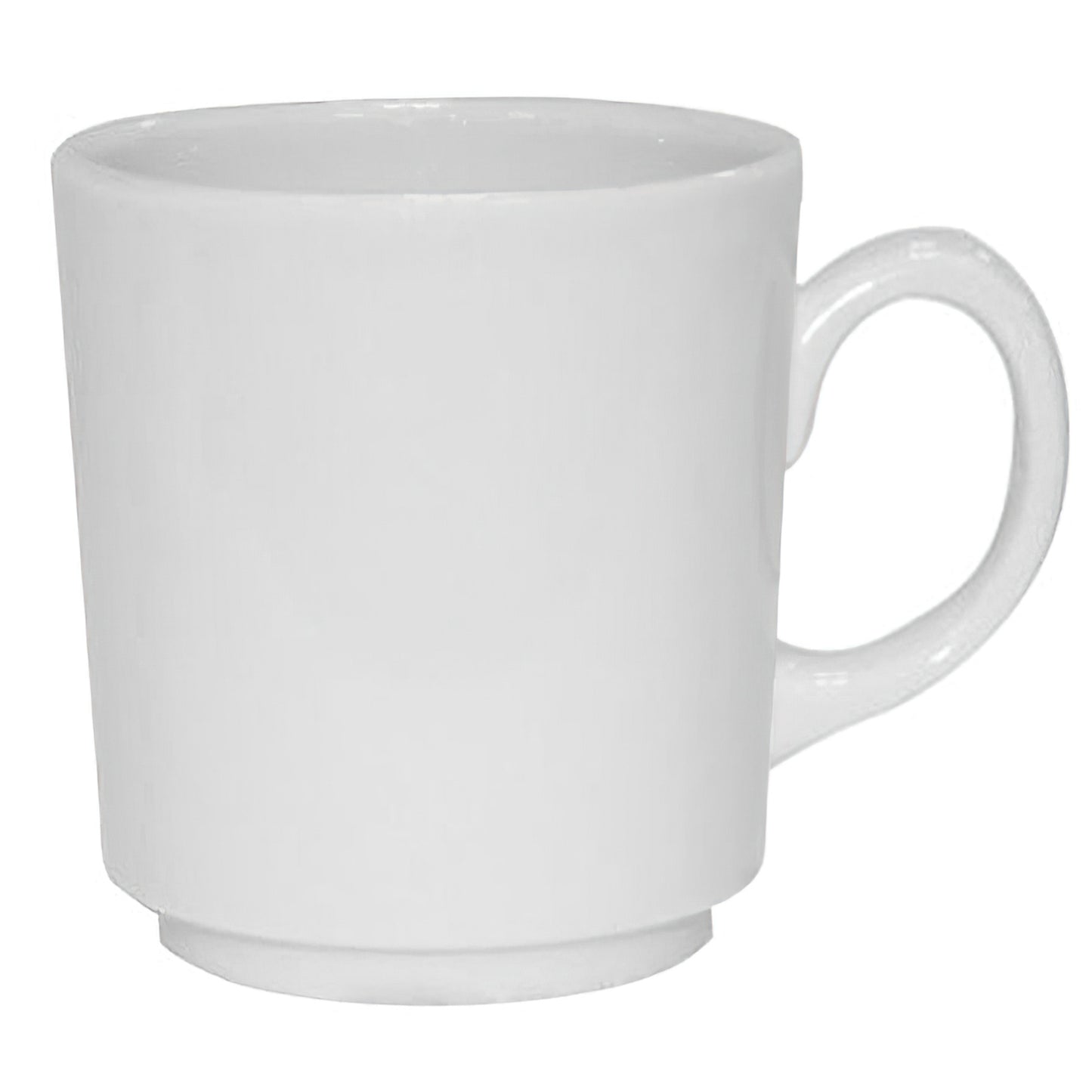9 oz. Bright White, Porcelain, Stackable Tea Cup/Mug, 3.28" Top Dia., 3.6" Tall, Corona Actualite (12 Pack)