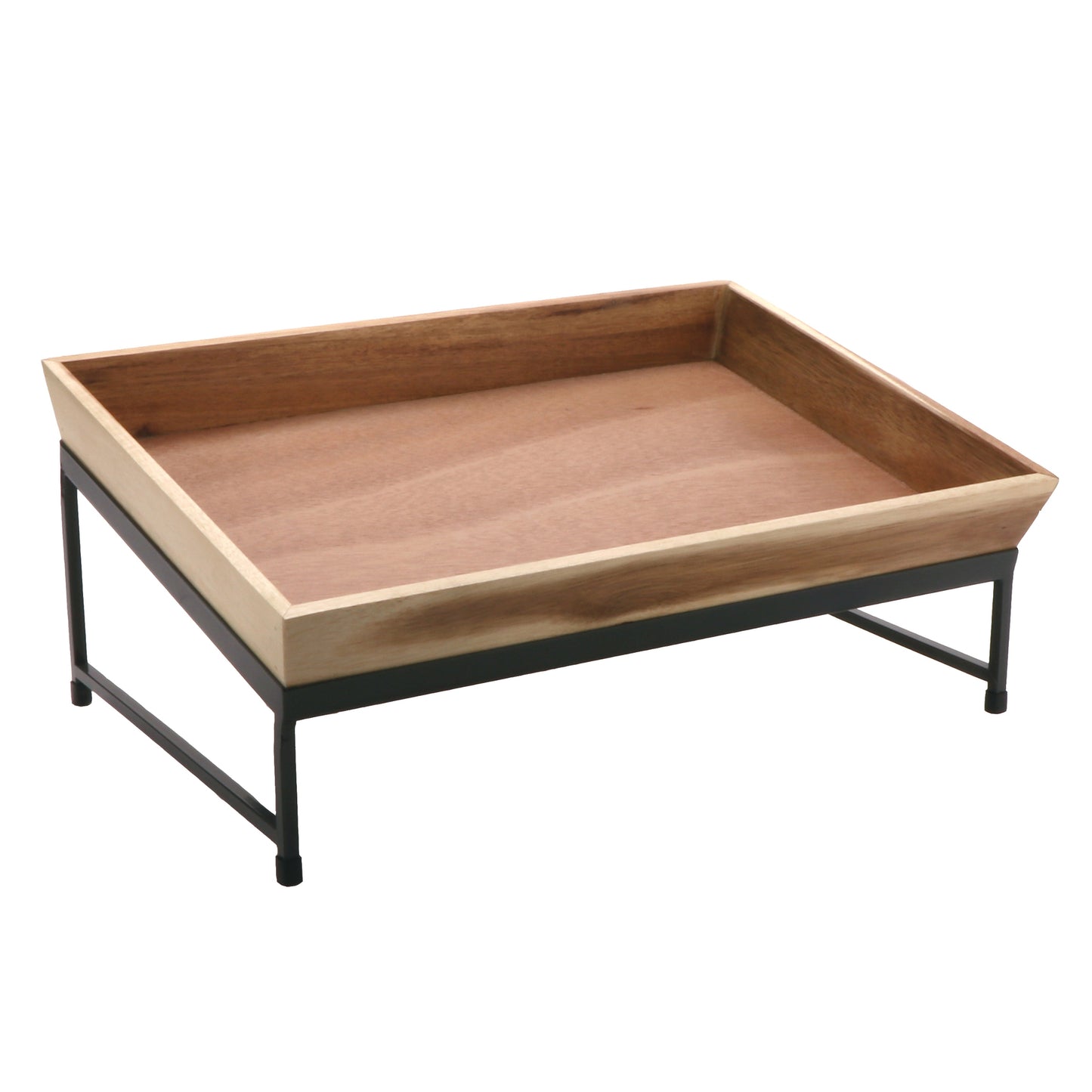 1-Tier Angled Display Stand Set, Includes IR-737-MG Stand and 1-Each WB-1812WD-UR Urban Rustic Wooden Box