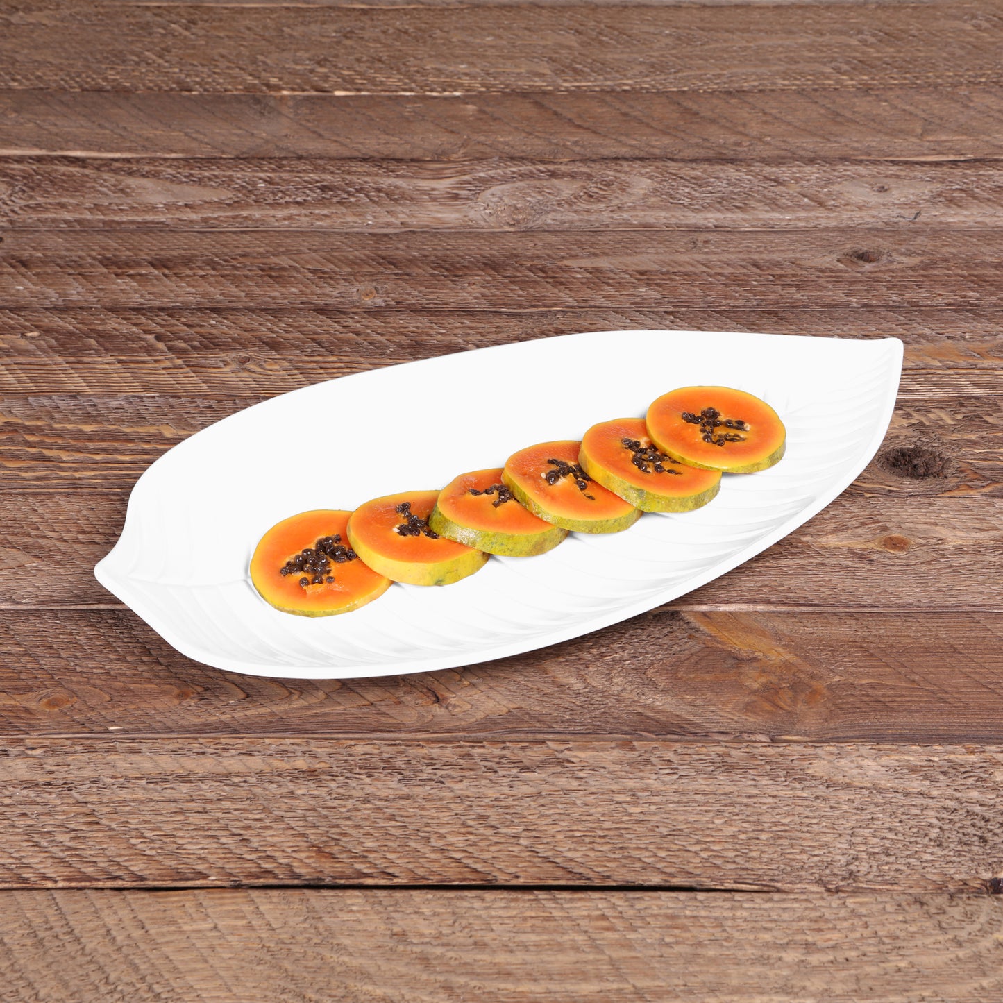 Melamine Large Leaf Platter - White