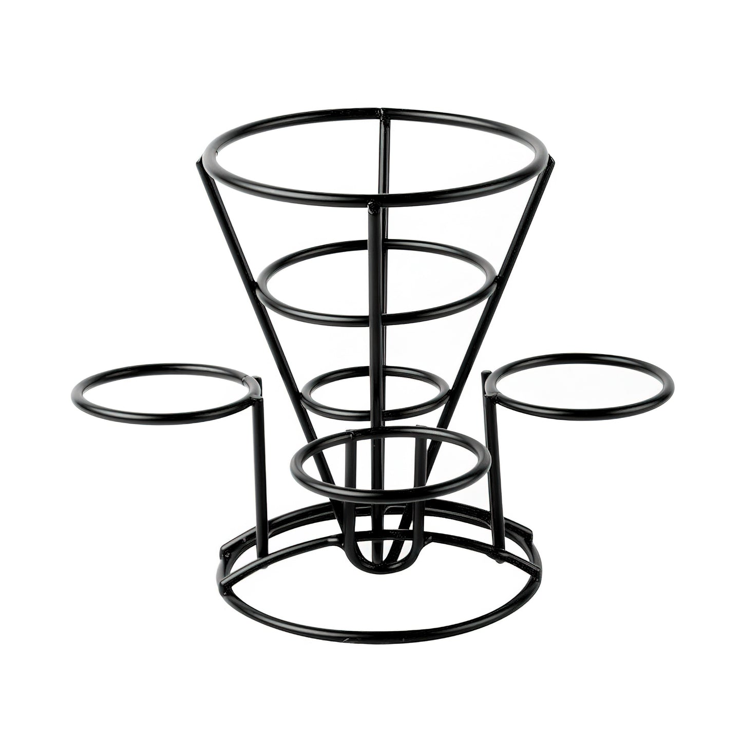 Cone French Fry Holder with Three Sauce Cup Holders