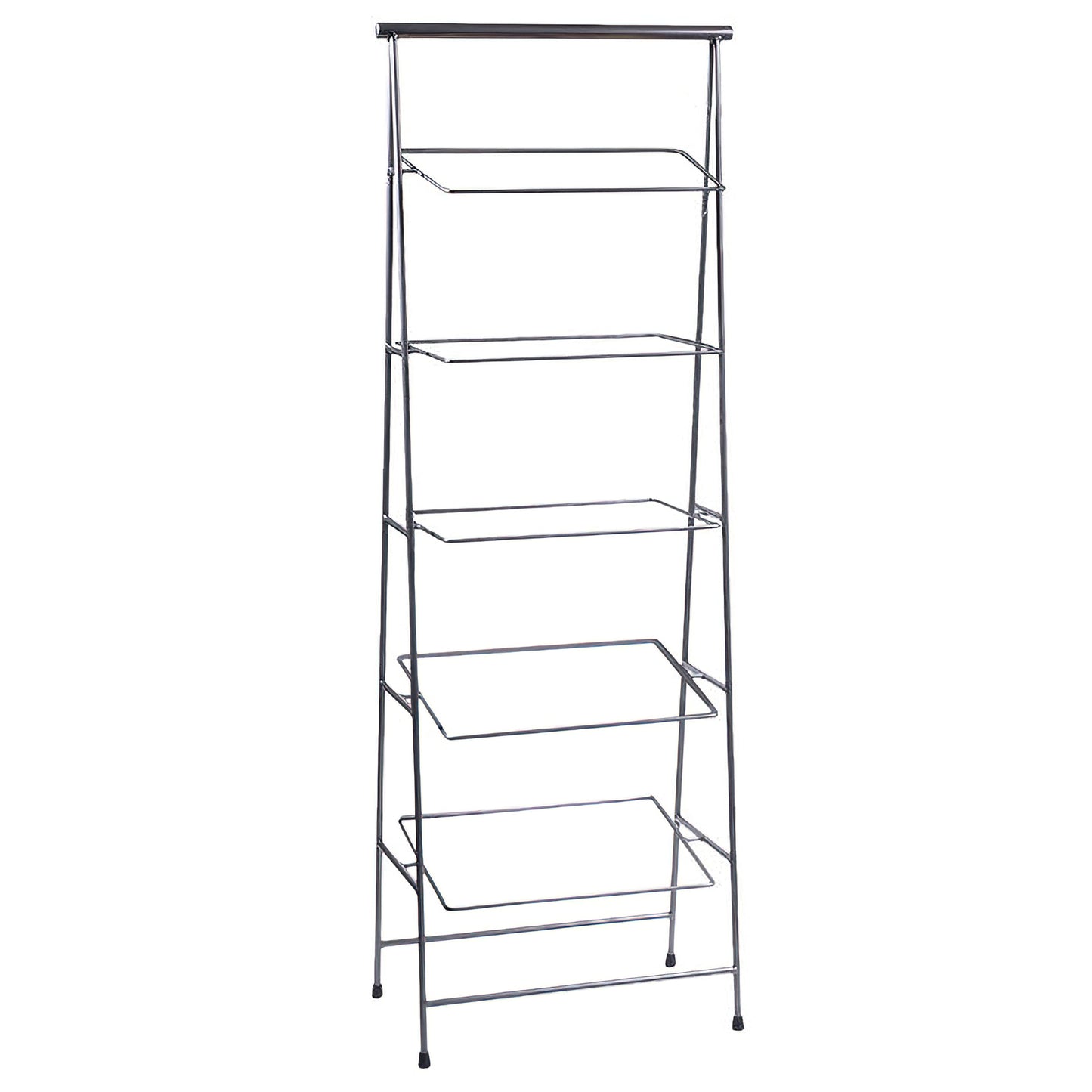23.5" x 14" Gray Rectangular 5-Tier Tilted Pane Stand, 64"