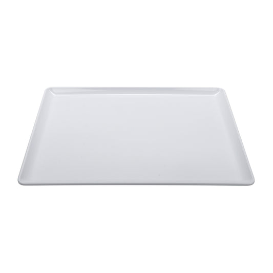 14" x 11.5" Melamine, White, Rectangular Coupe Platter, G.E.T. Midtown
