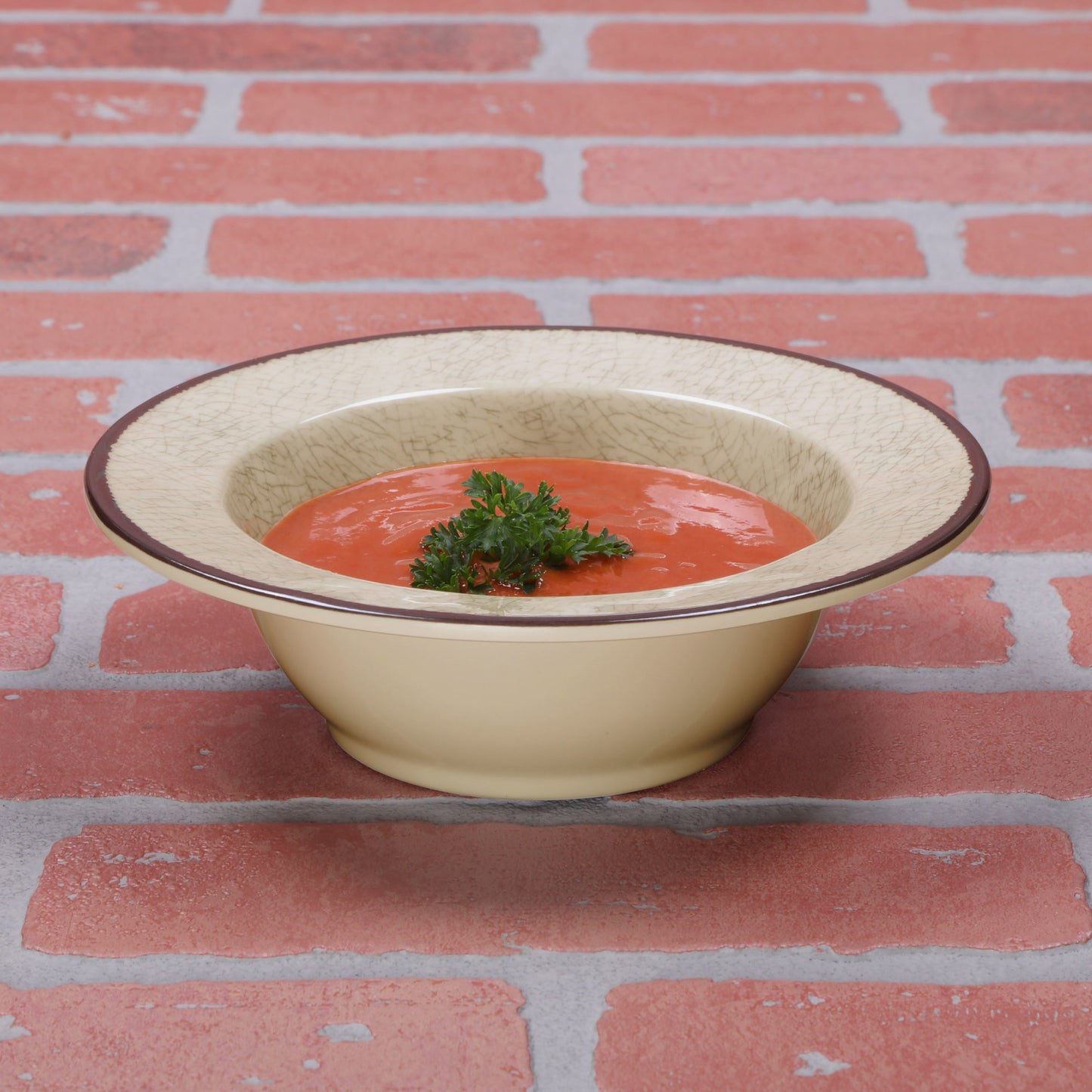 Melamine Round Crackle Bowl - Vanilla
