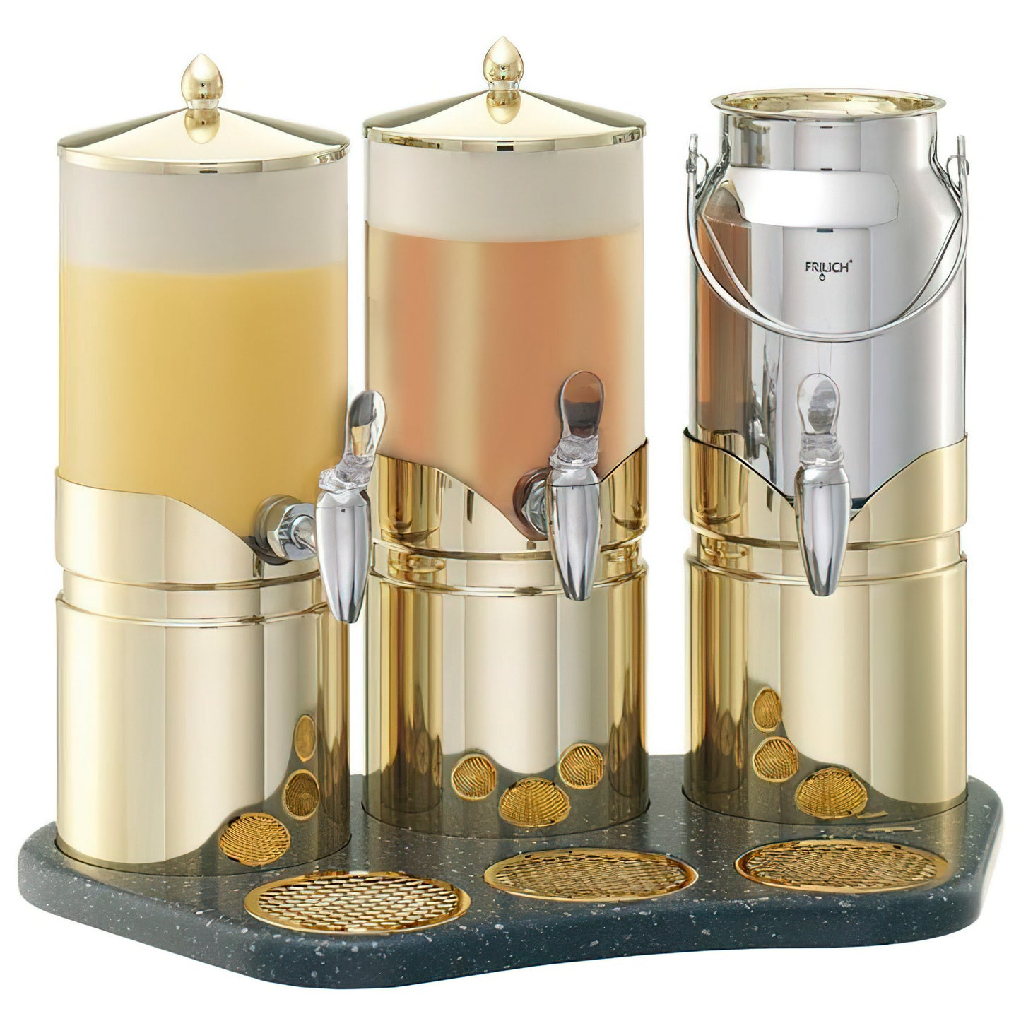 ELEGANCE Juice&Milk Dispenser 'Ensemble' Model Gold (2 x