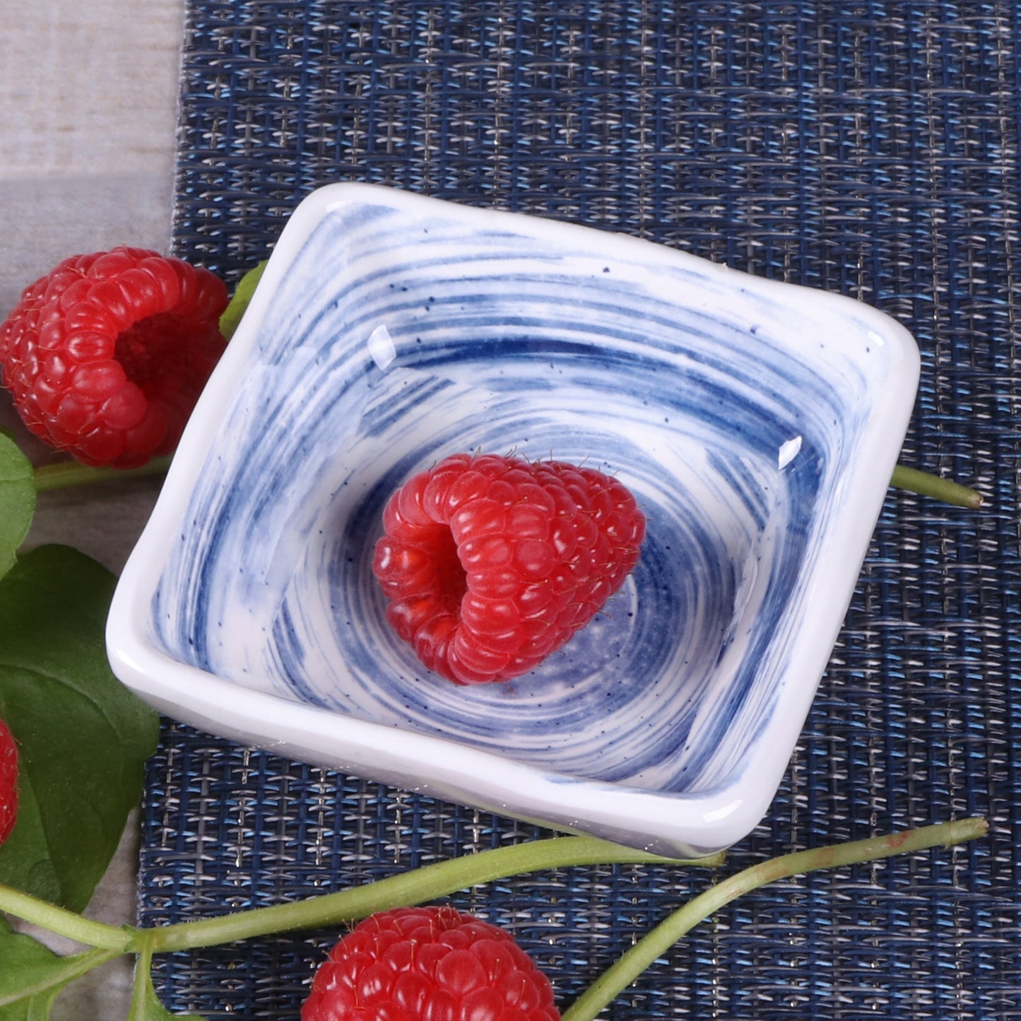 Melamine Square Ramekin - Navy Design
