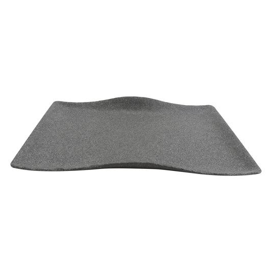 14.5" infuse stone grey rectangle melamine platter (small), 14.5"L x 10.2"W x 1.38"H, GET, cheforward