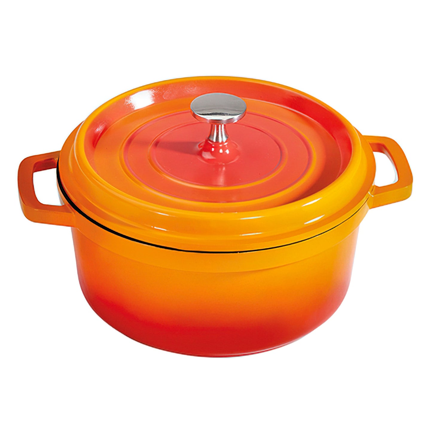 4.5 qt. (5 qt. rim-full), 9.5" Induction Ready Round Dutch Oven w/ Lid, 4.25" deep (Clear Coat)