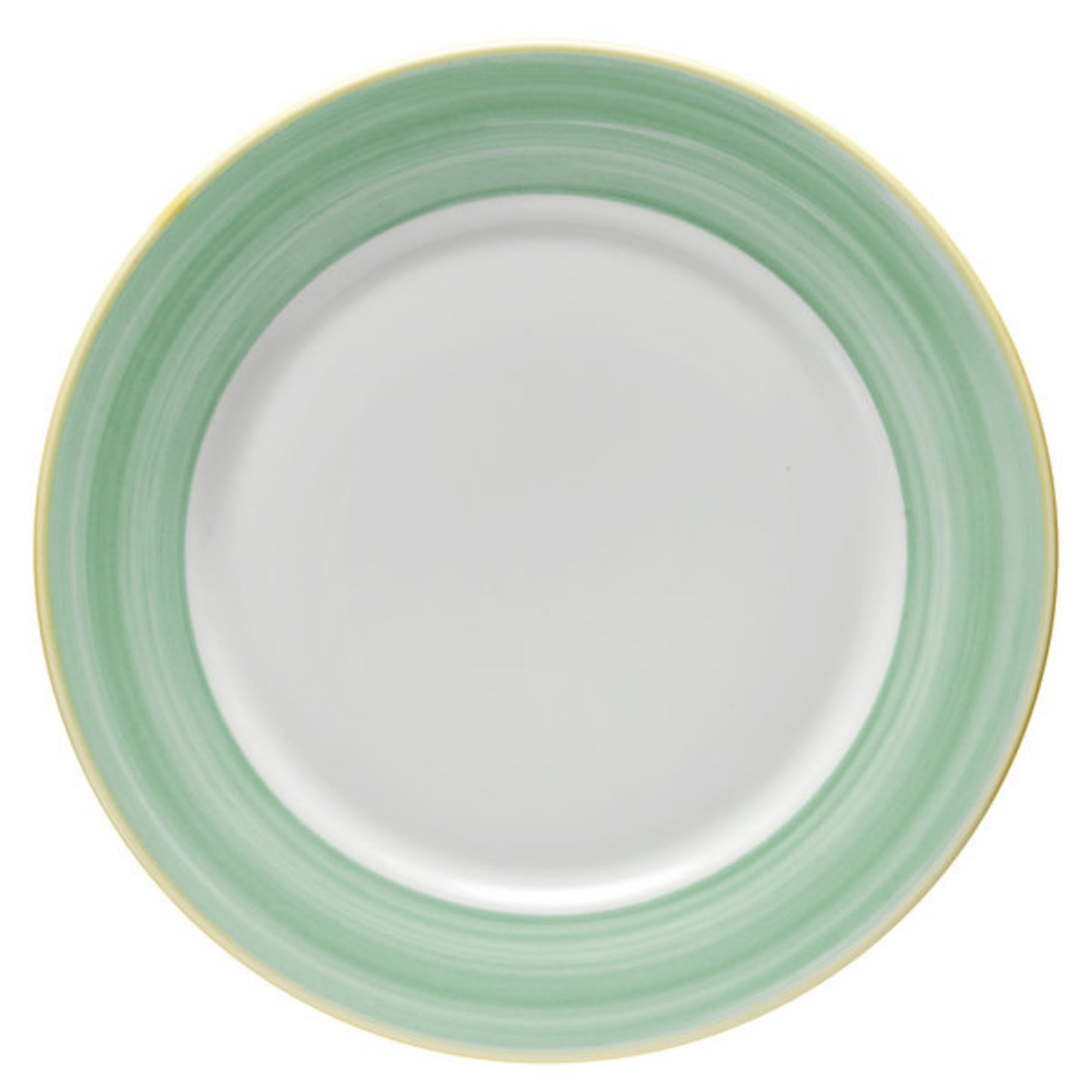 10 5/8" Green Porcelain Rolled Edge Plate, Corona Calypso (12 Pack)