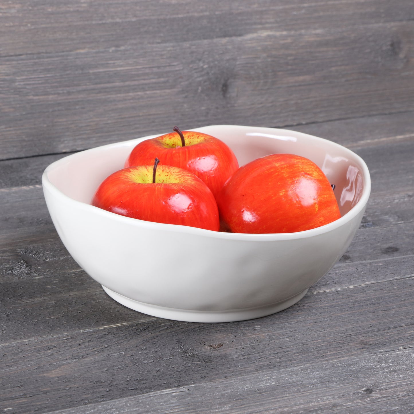 Melamine Irregular Round Bowl - Cream Glaze