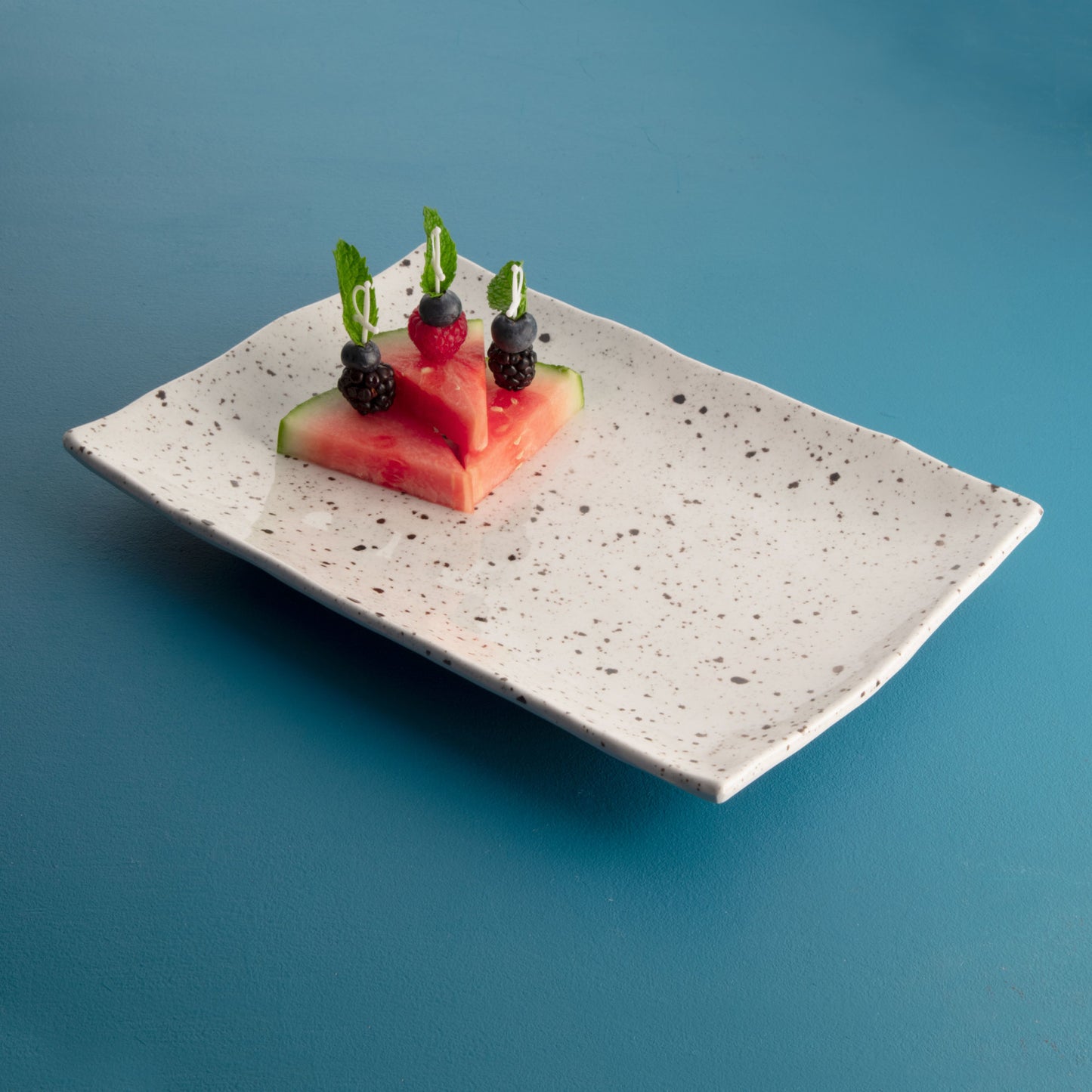 Melamine Rectangular Plate - Chocolate Chip