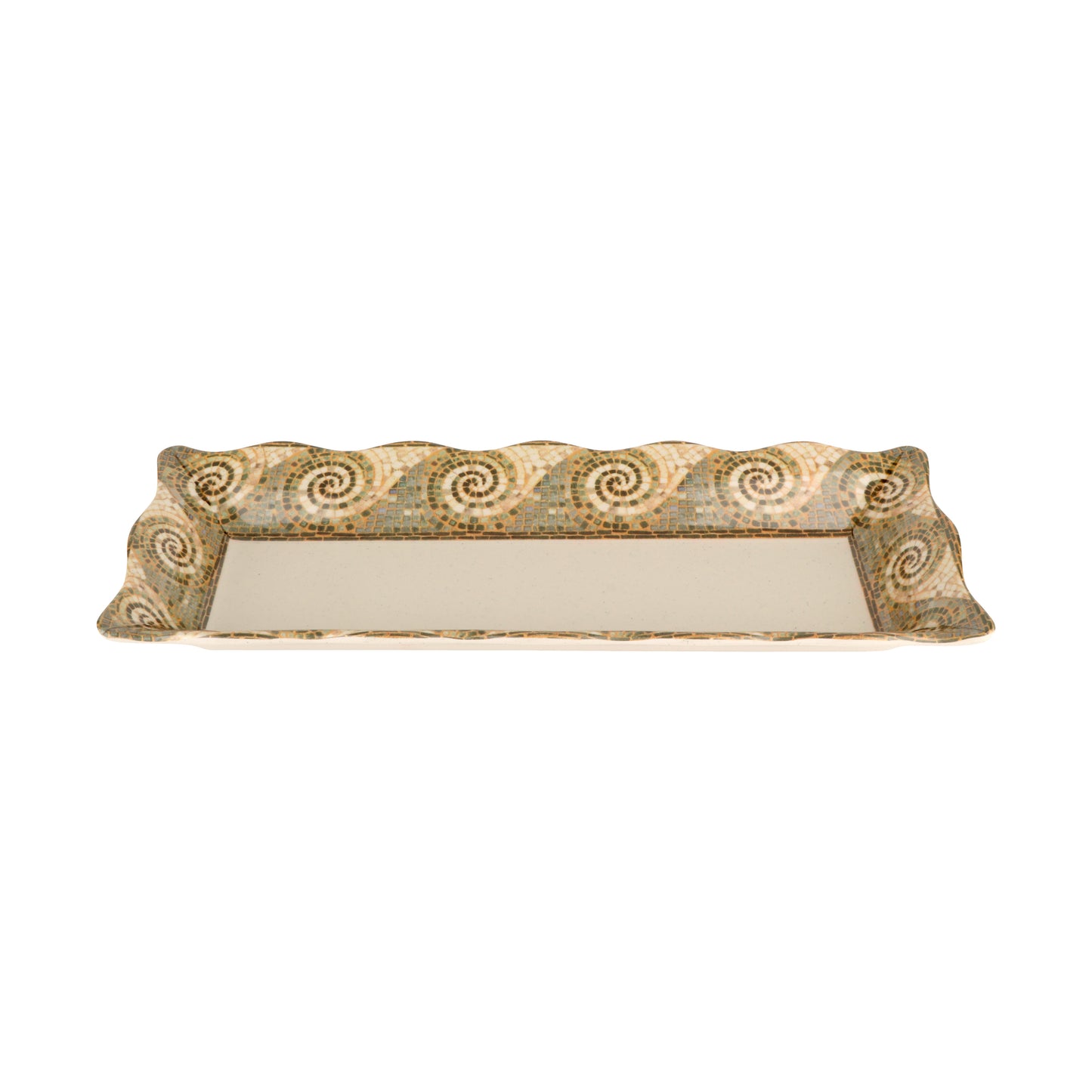 13.75" x 9.5" Melamine Tray with Scallop Edge - Mosaic