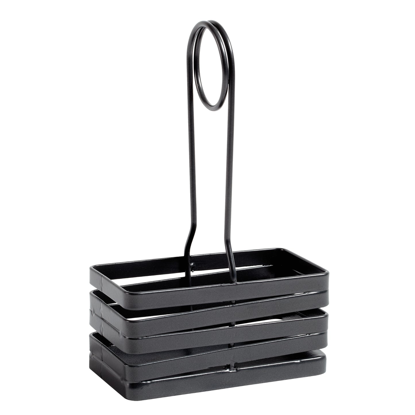 4" x 2" Rectangular Metal Gray Wire Salt & Pepper Caddy