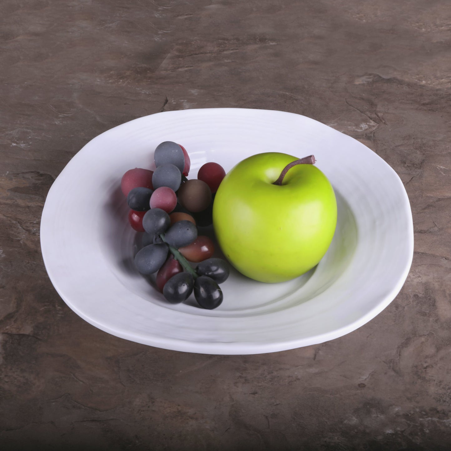 Melamine Irregular Round Bowl - White