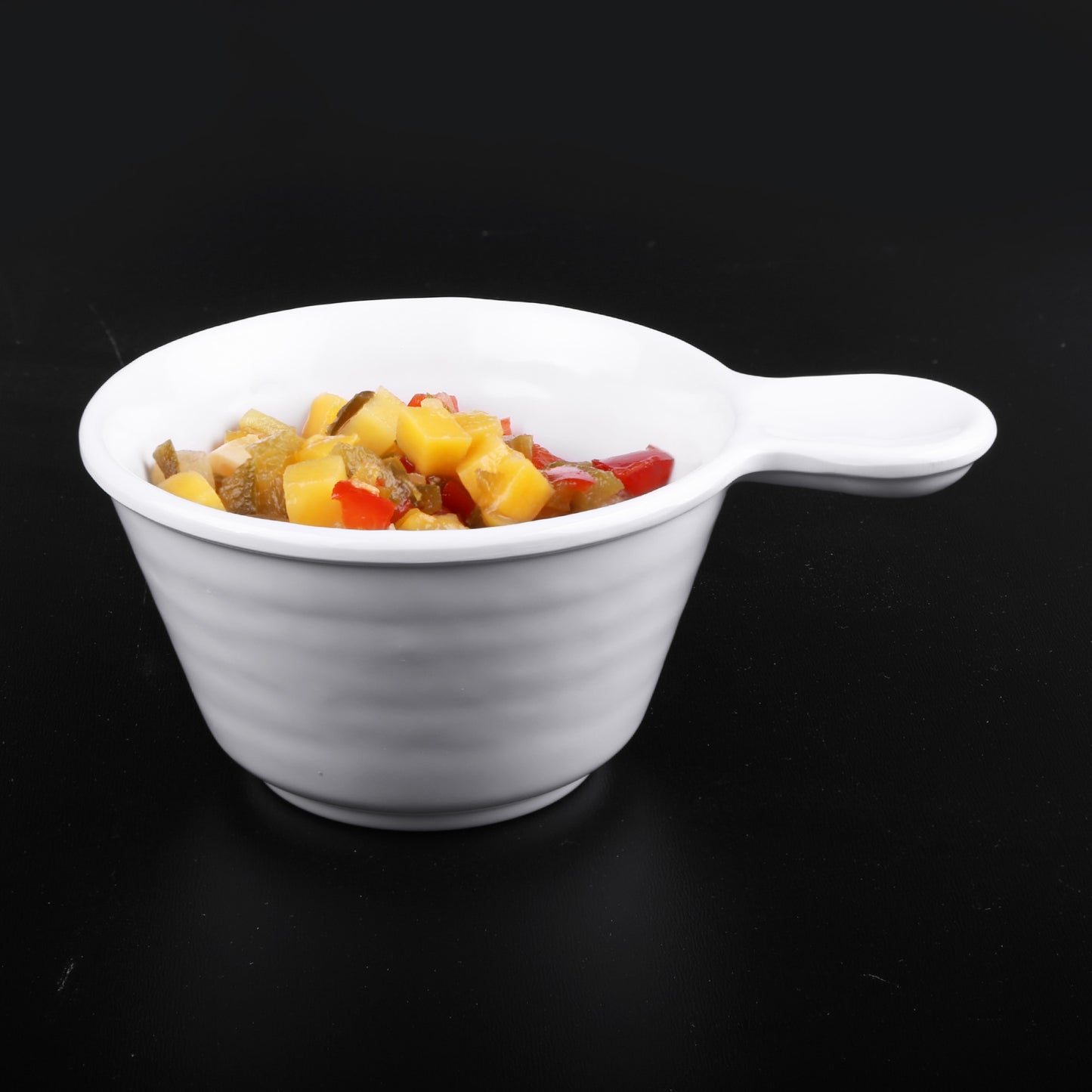 Melamine Bowl w/ 1/2" Handle - White