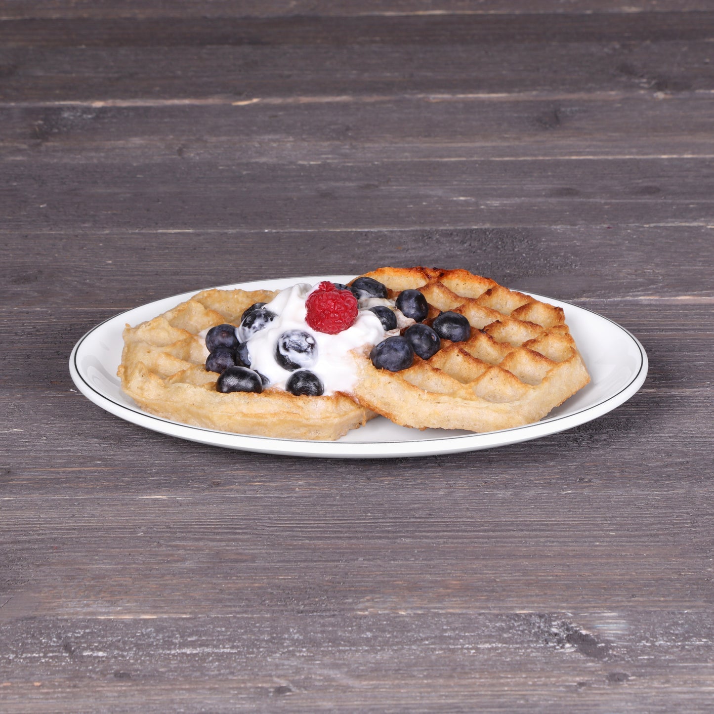 Melamine Oval Plate - White w/ Black Trim