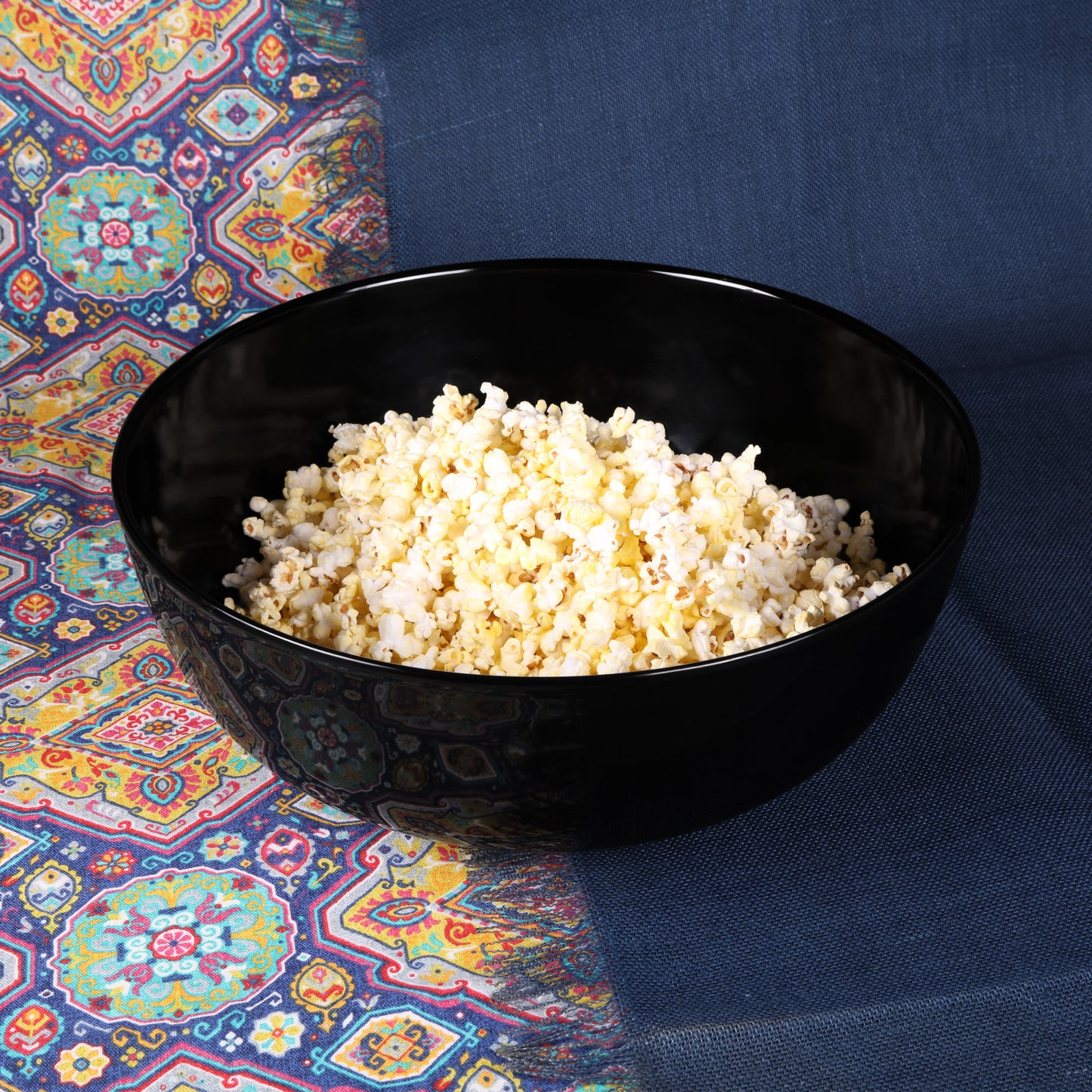 Melamine Large Round Bowl - Black