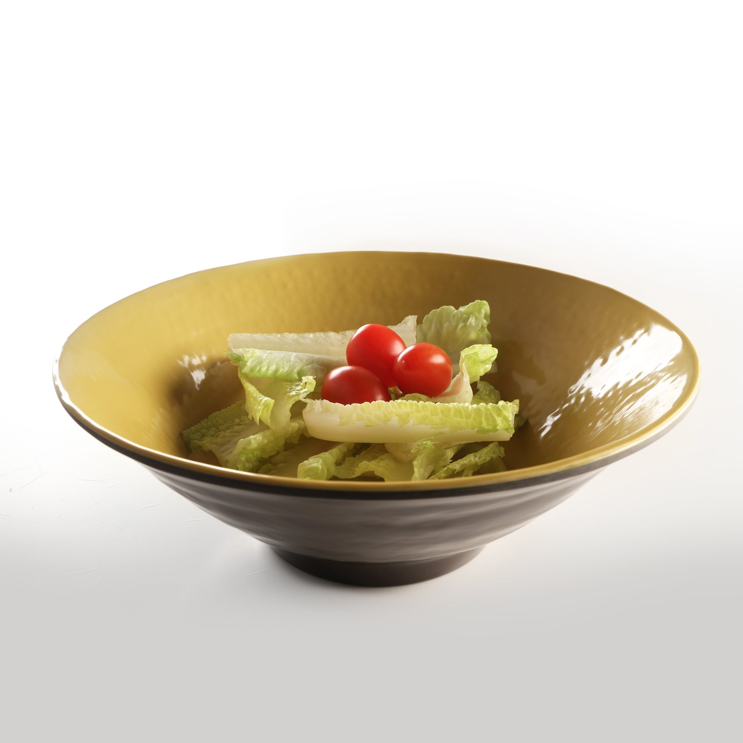 Melamine Bowl - Aubergine Matte Finish Outside/Olive Oil Finish Inside