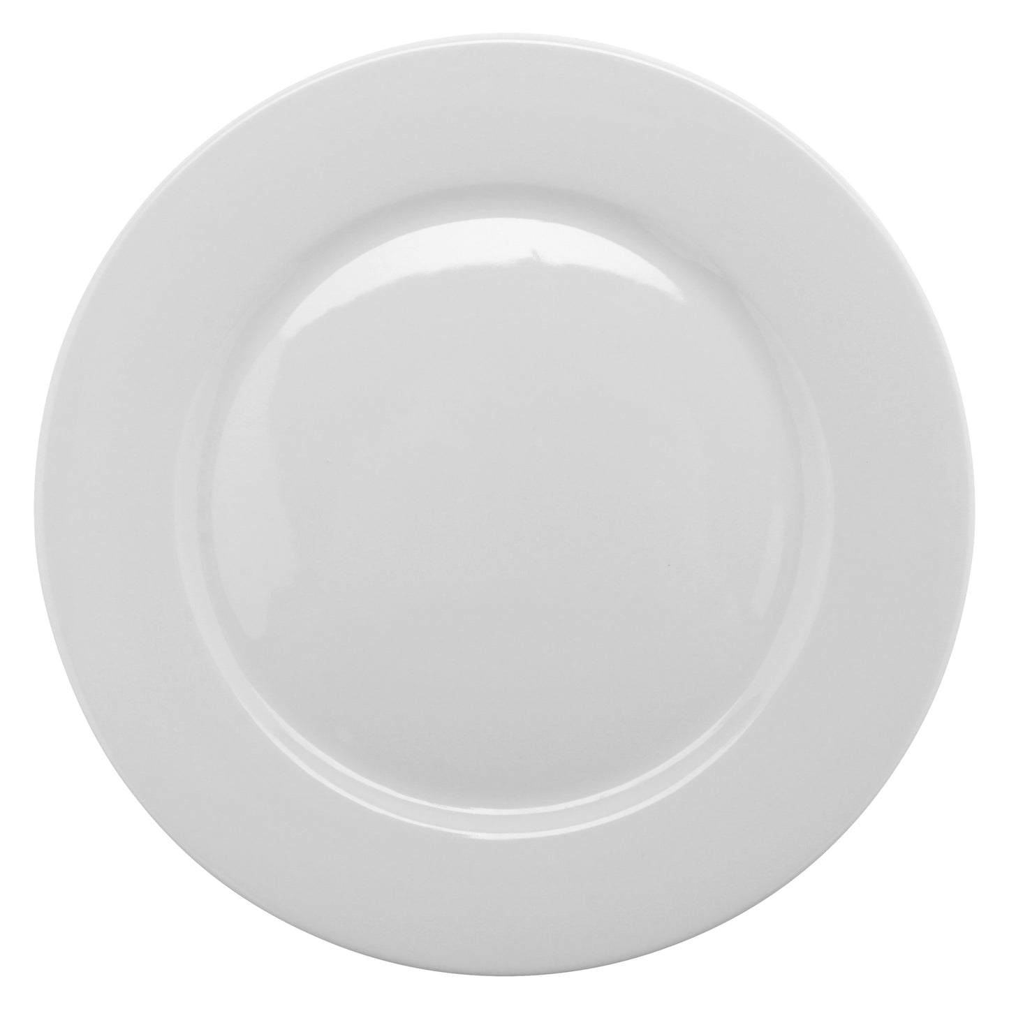 10 5/8" Bright White Porcelain Rolled Edge Plate, Corona Actualite (12 Pack)