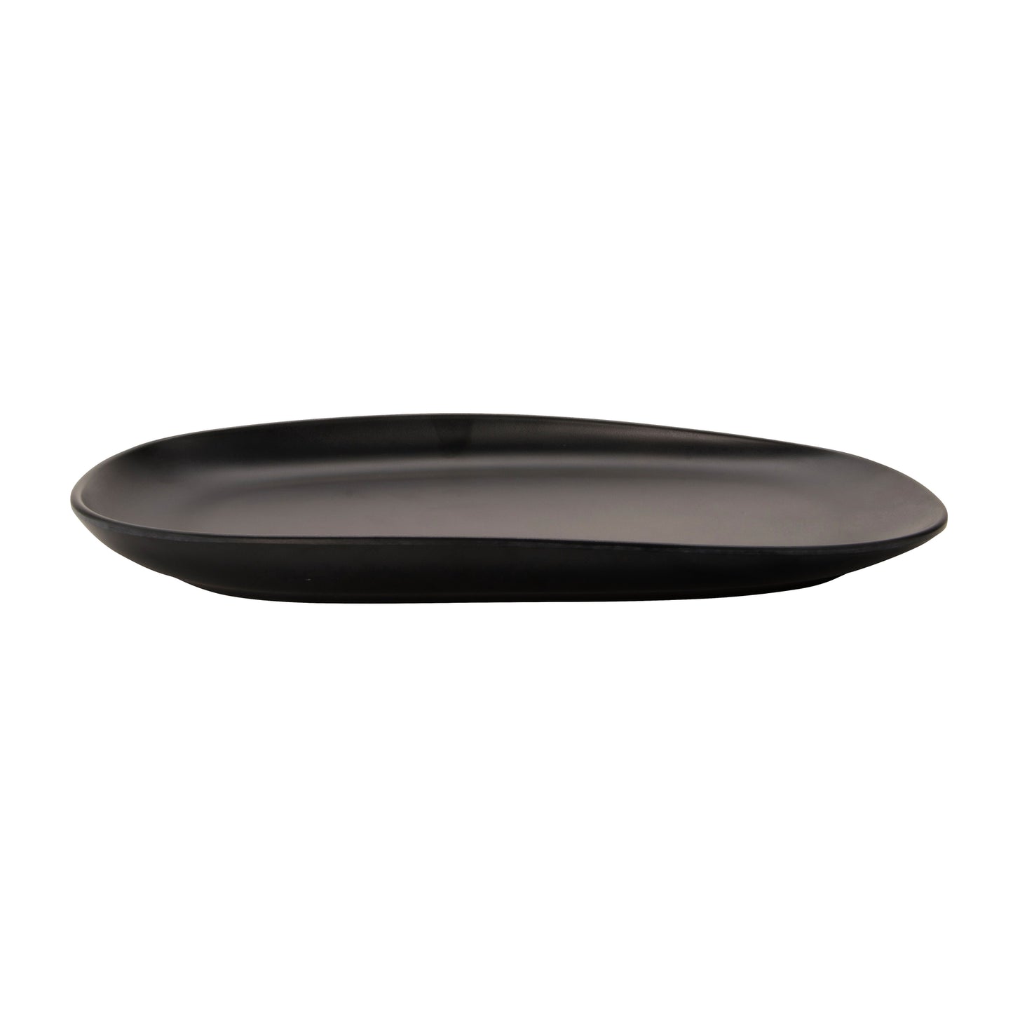 12" x 7.5" Dark Gray, Melamine, Oval Coupe Dinner Plate, 0.6" H, (1" Max H), G.E.T. Riverstone (12 Pack)