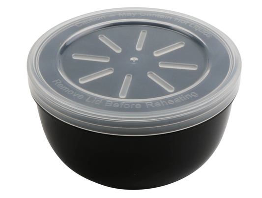 12 oz. Black/Clear, Polypropylene, Soup Reusable Container, (14 oz. rim-full), 4.375 Top Dia., 2.3 Height, G.E.T. Eco-Takeout's (12 Pack)