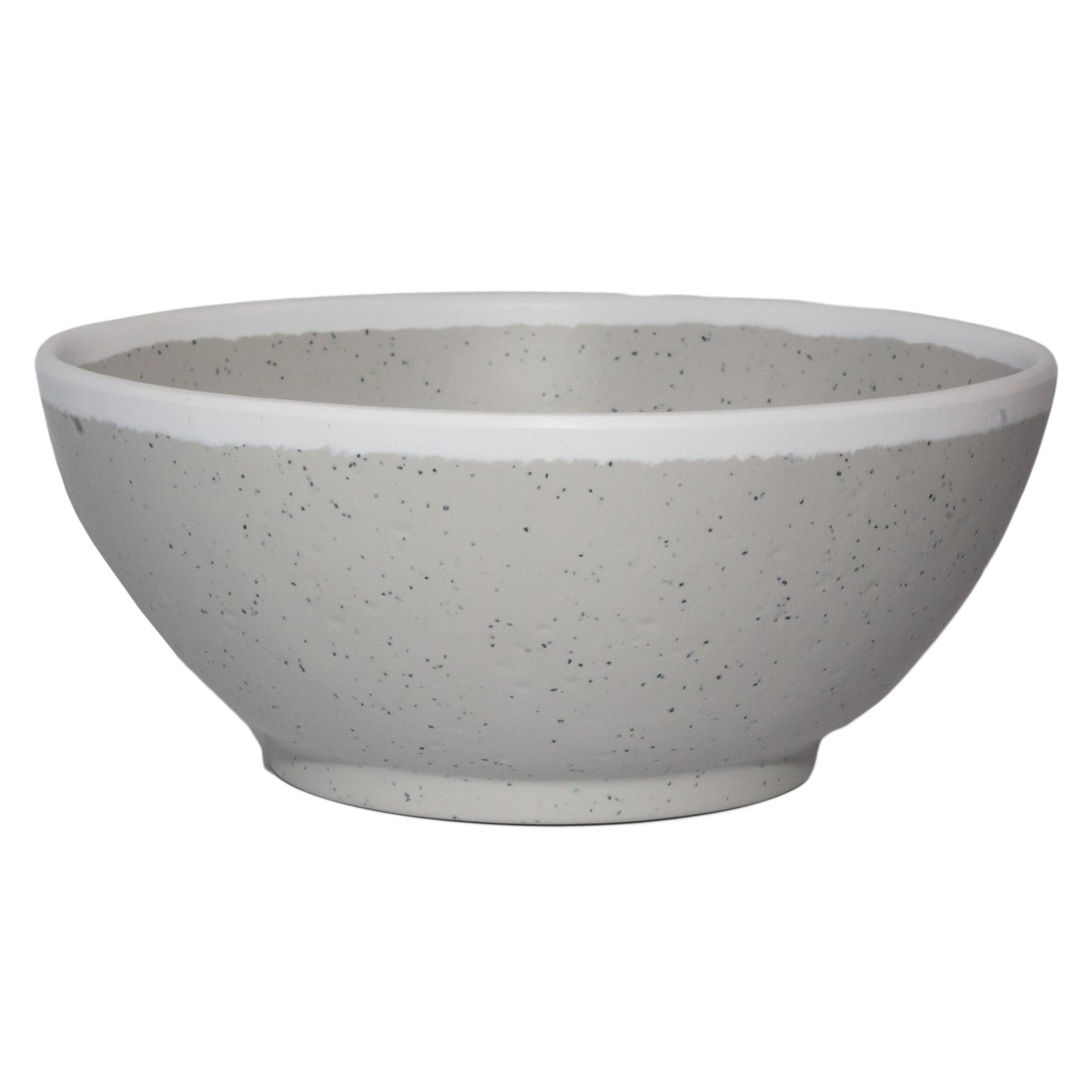 1 qt. Dove Gray, Melamine, Large Salad Bowl, (1.2 qt. rim-full), 7" Top Dia., 2.5" Deep, G.E.T. Pottery Market Glazed (12 Pack)