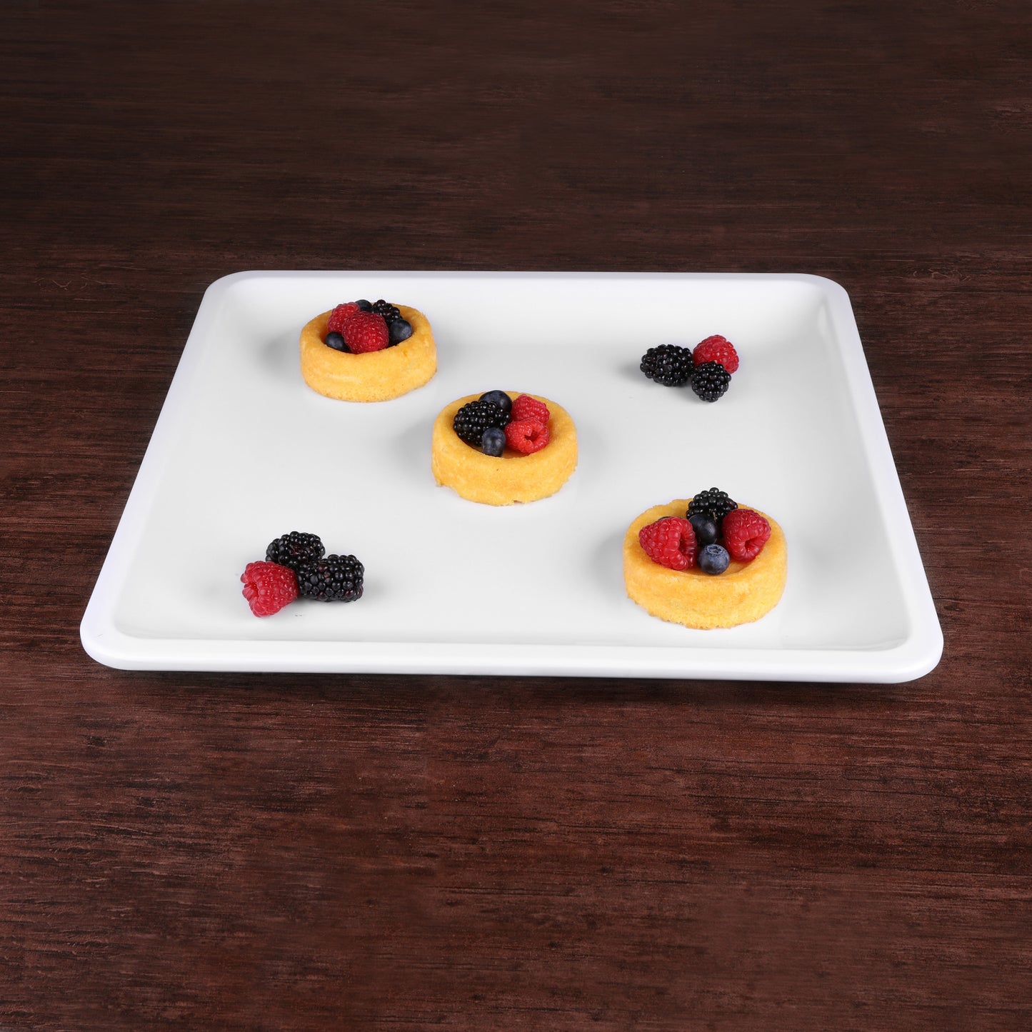 Melamine Square Coupe Platter - White