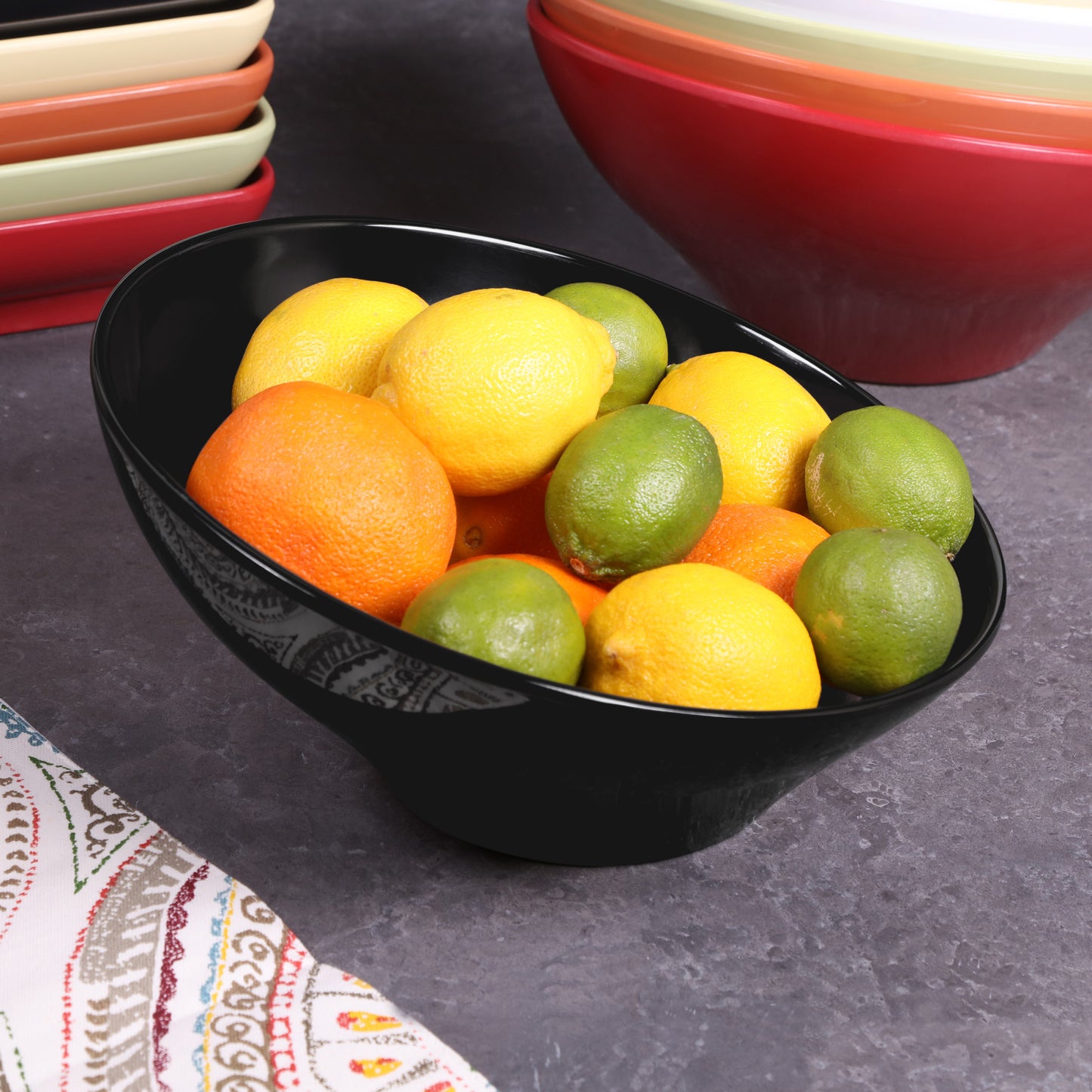 Melamine Round Bowl - Black