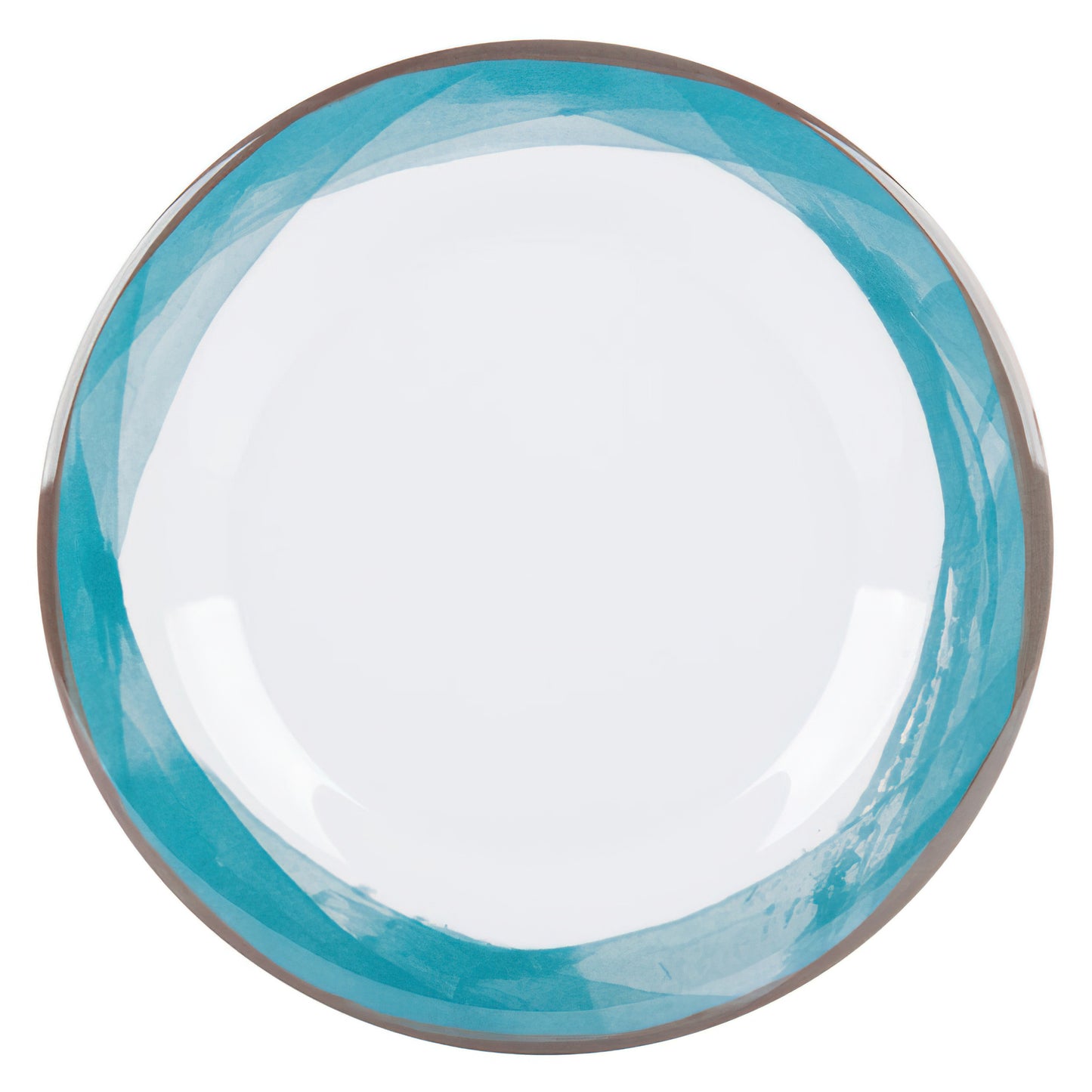 9" Wide Rim Plate, Diamond White Base Color (12 Pack)