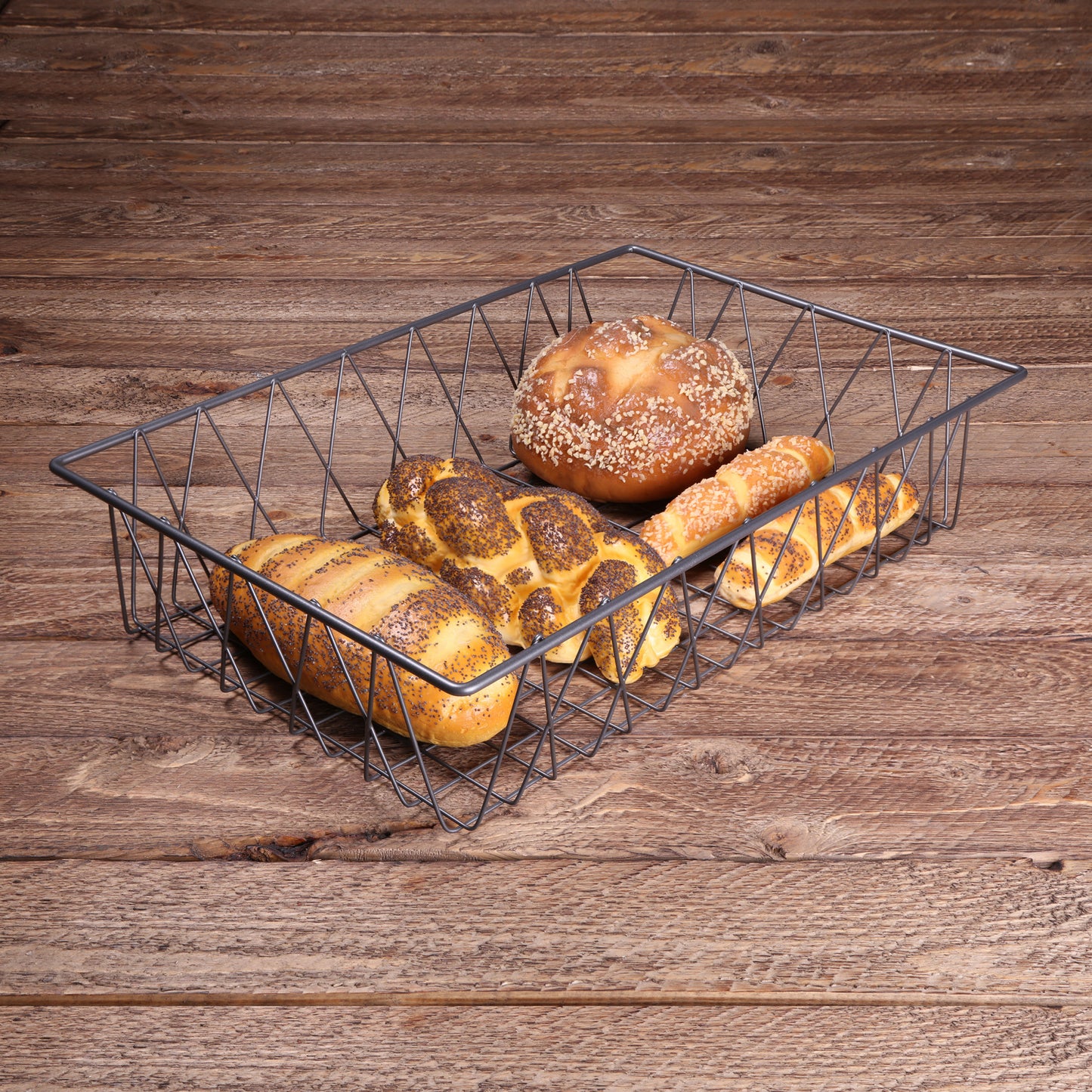 Metal Rectangular Wire Basket - Gunmetal Grey