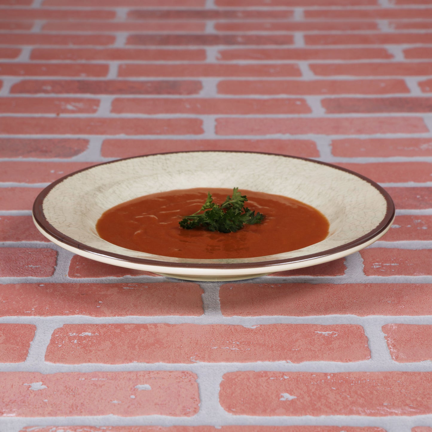 Melamine Round Crackle Pasta/Soup Bowl - Vanilla