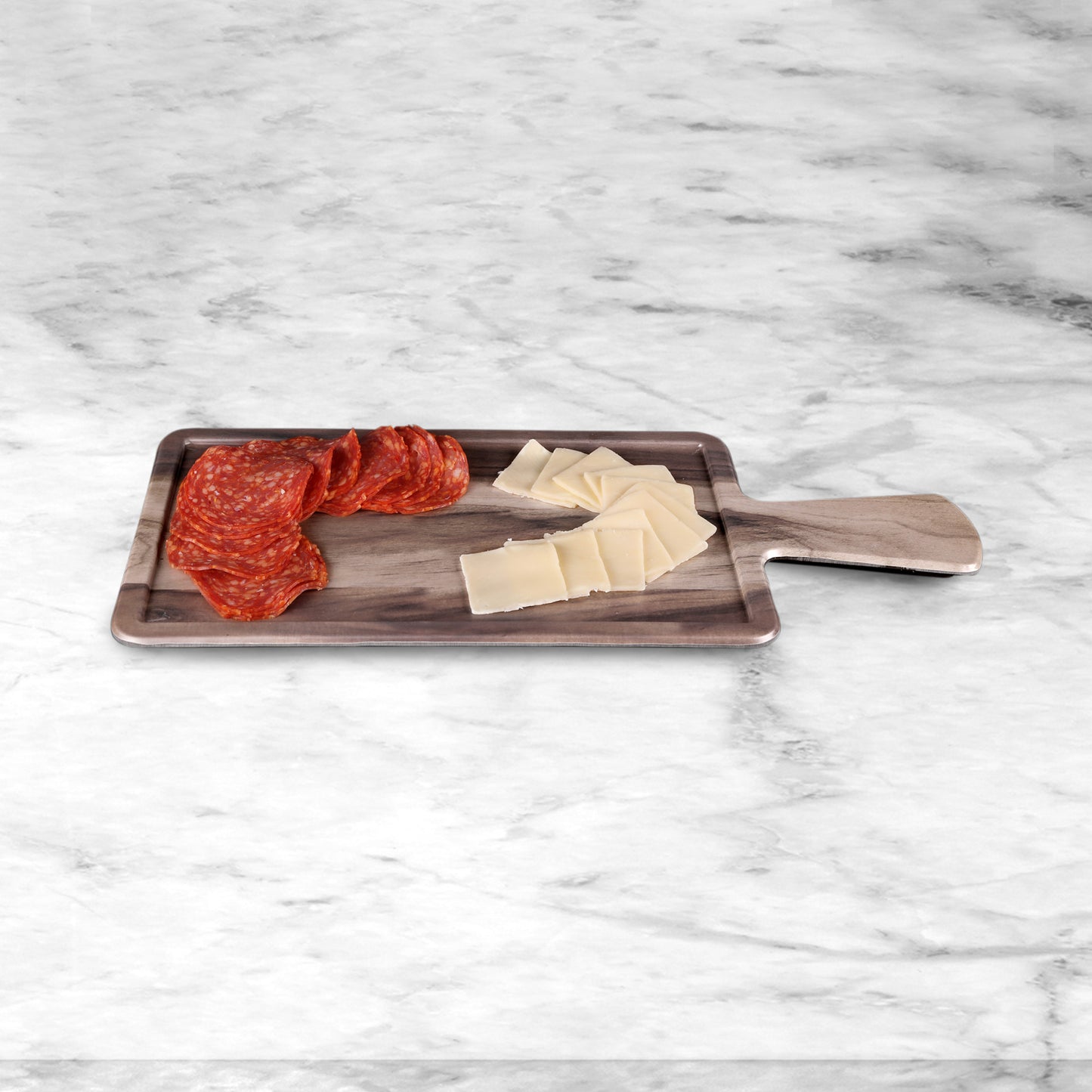 Melamine Rectangular Serving Board - Hickory Wood