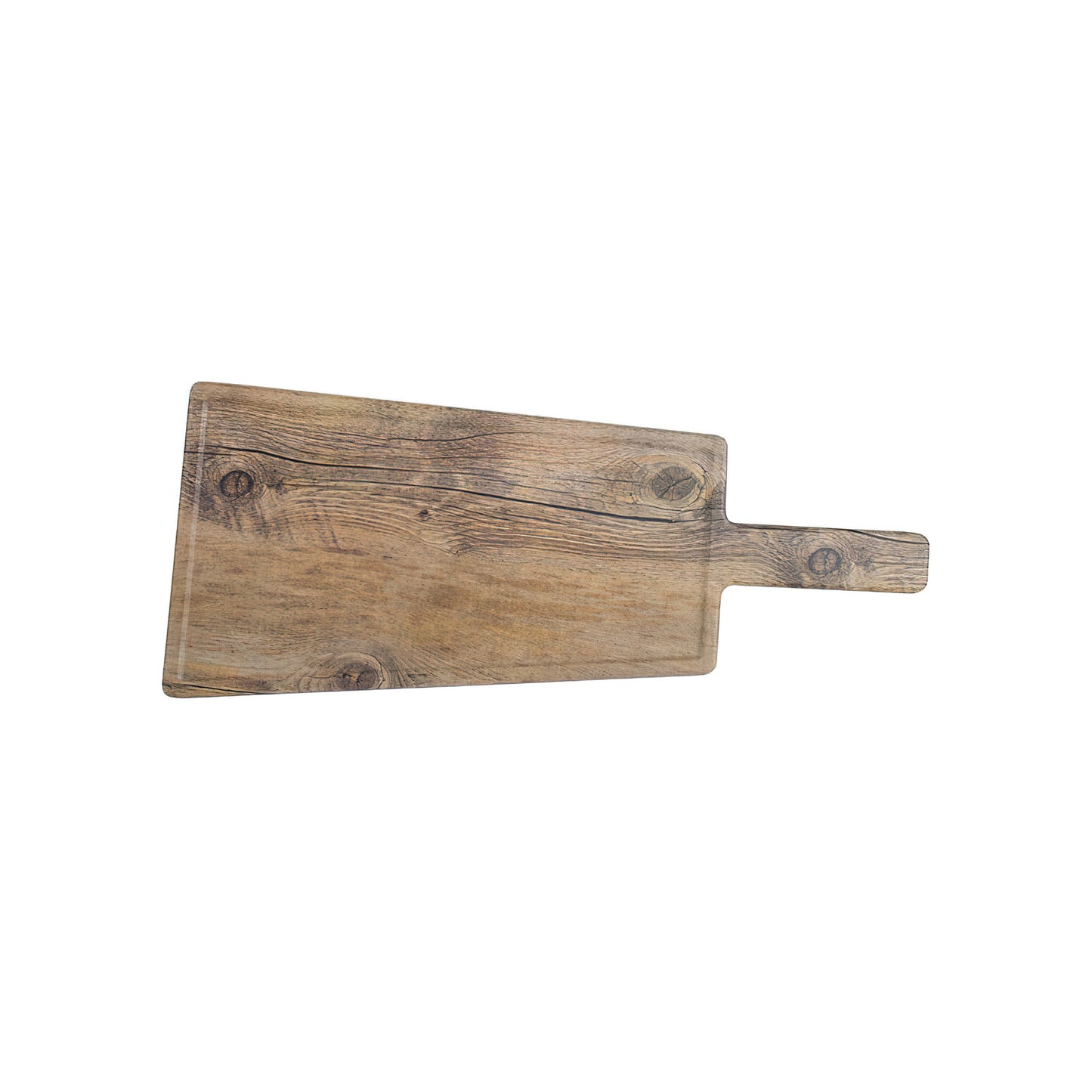 Melamine Faux Oak Wood Display with Foot, Ridge and Handle