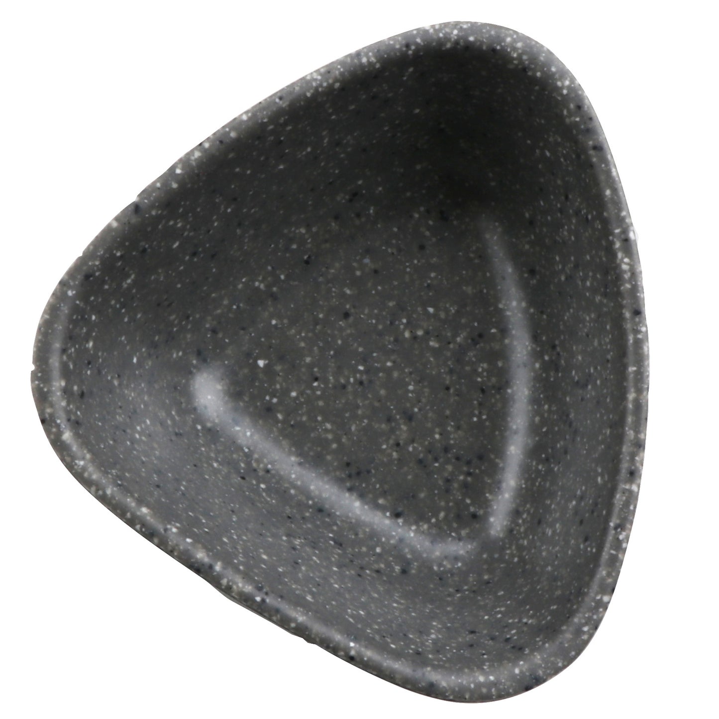 3.5 oz revive stone grey/black triangle melamine ramekin with organic texture, 3.69"L x 3.44"W x 1.63"H, GET, cheforward