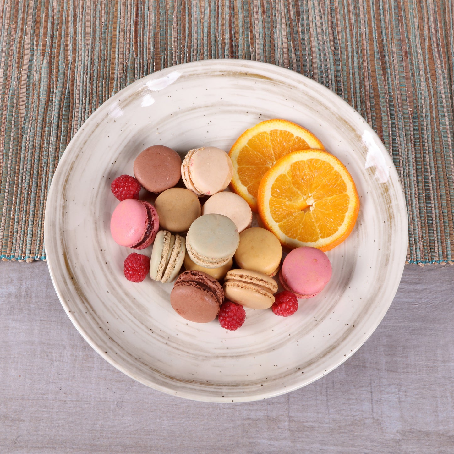 Melamine Round Plate - Taupe Design