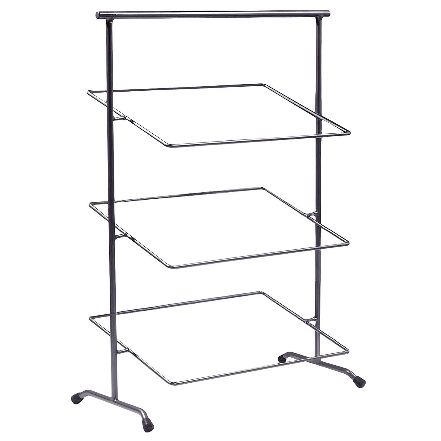 22" x 11" Gray Rectangular 3-Tier Tilted Pane Stand, 31.25"