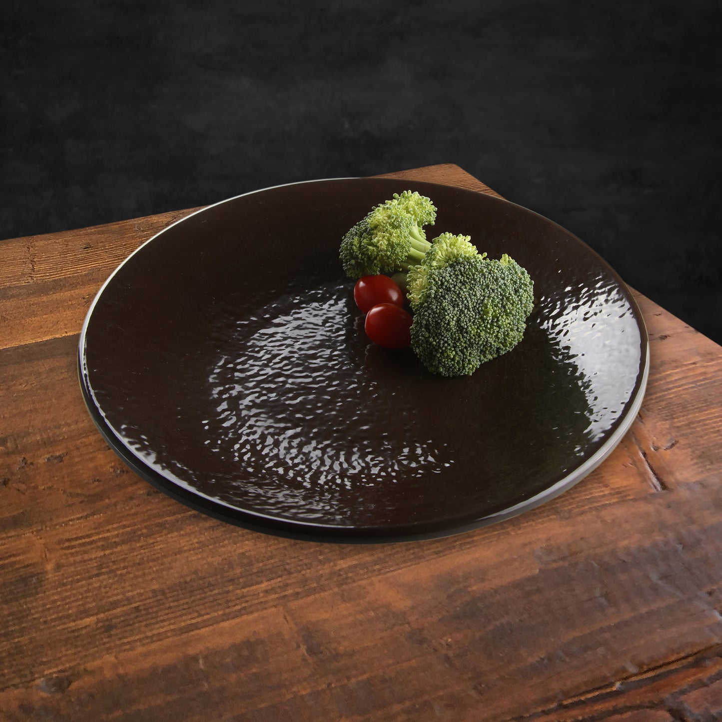 Melamine Round Pebble Plate - Aubergine