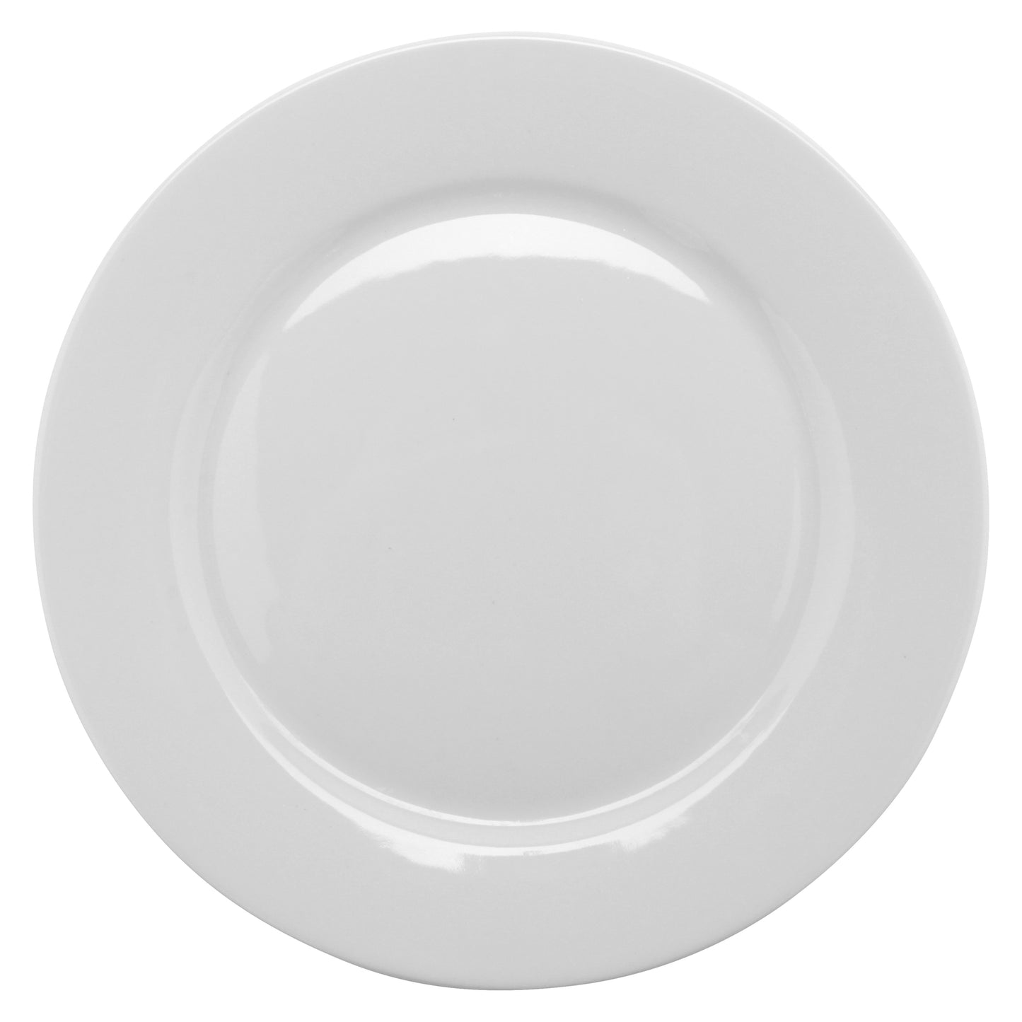 10" Bright White Porcelain Rolled Edge Plate, Corona Actualite (12 Pack)