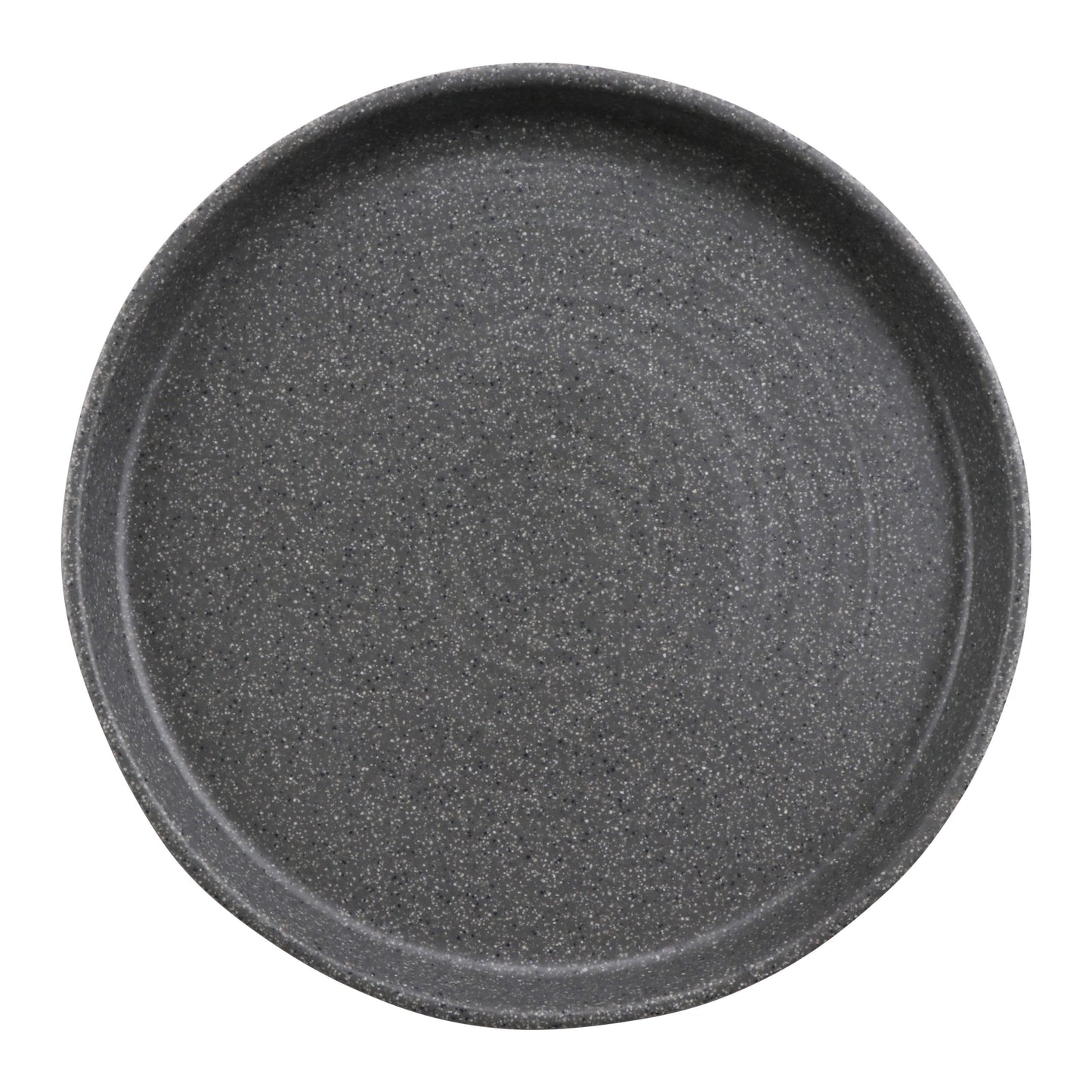 10" infuse stone grey/black melamine plate with edge rim (medium), 10"L x 10"W x 1.4"H, GET, cheforward