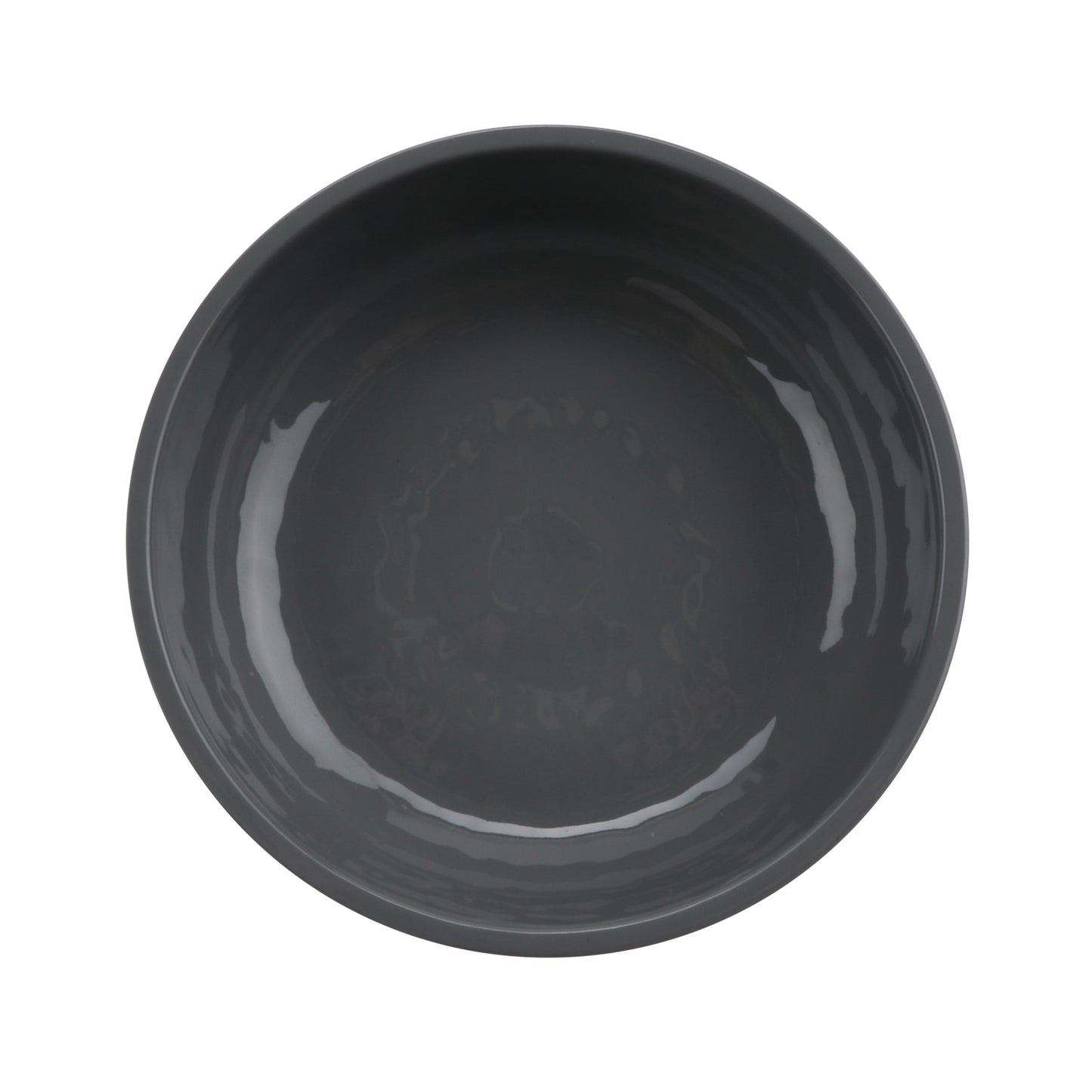 4 oz Shallow Side Melamine Dish/Monkey Dish, (5 oz Rim Full), Glossy Gray inside/ Black Matte outside, GET. Roca. (12 Pack)