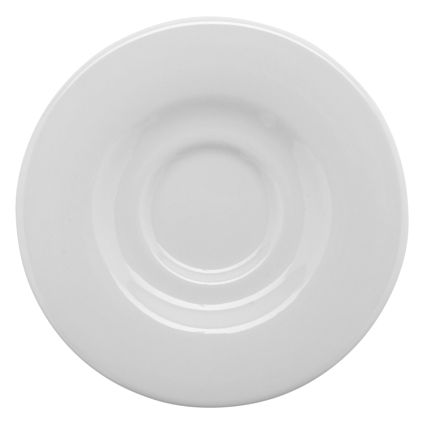 6 1/2" Bright White Porcelain Tea/Bouillon Saucer, Corona Actualite (12 Pack)