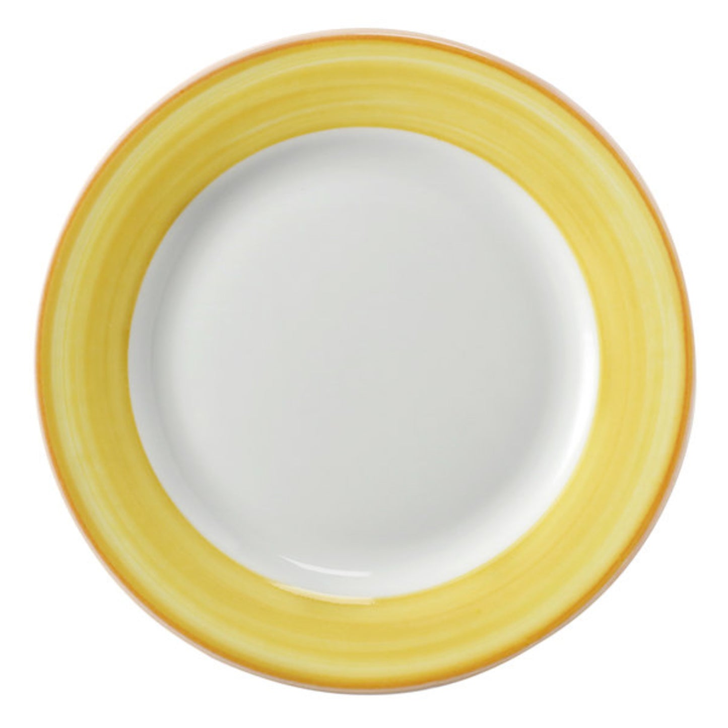 8" Yellow Porcelain Rolled Edge Plate, Corona Calypso (12 Pack)