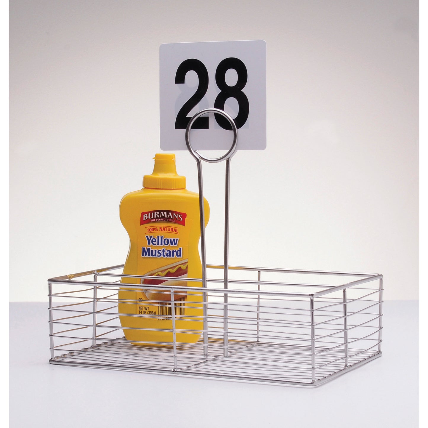 10" x 7" Rectangular Chrome Wire Basket w/ Card Holder, 3"