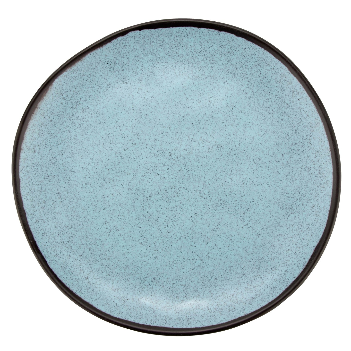9" Speckled Grayish Blue, Melamine, Small Round Coupe Dinner Plate, G.E.T. Pottery Market Matte (12 Pack)