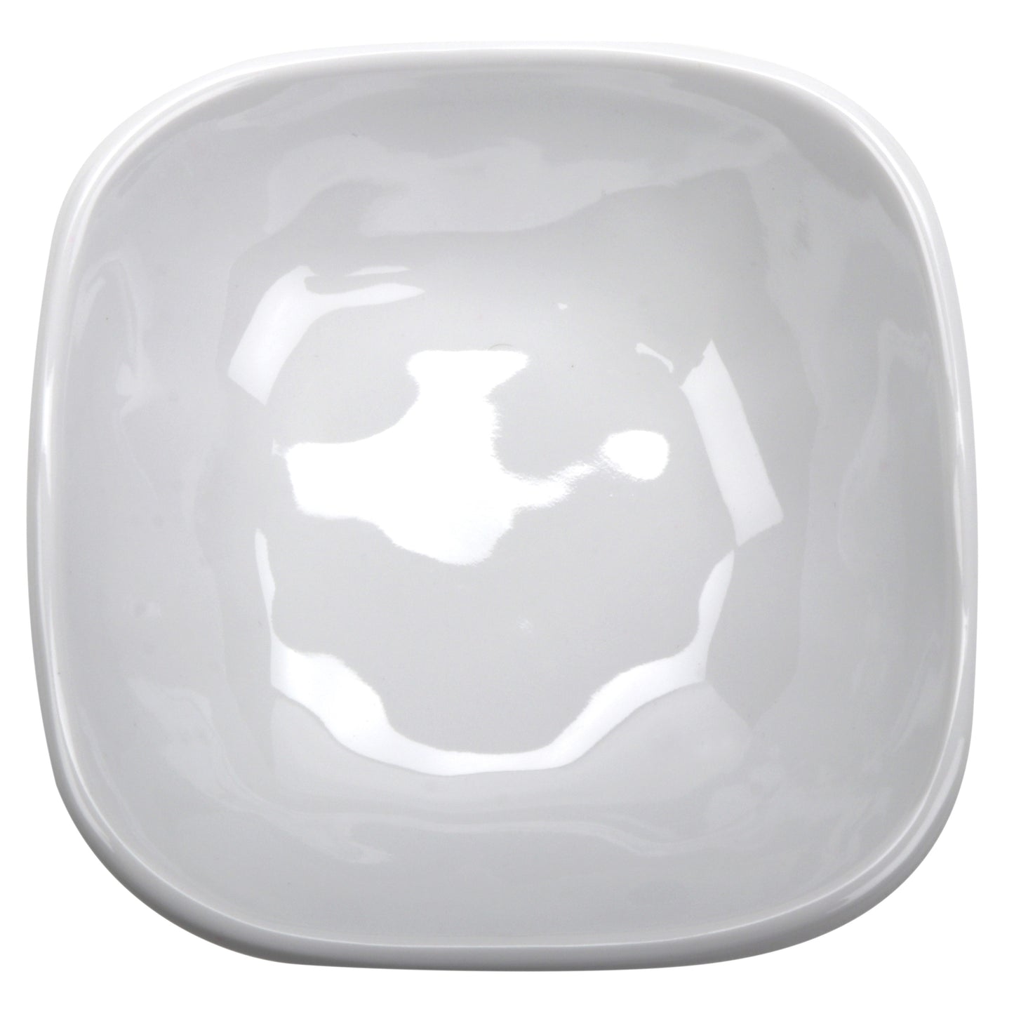 5 oz. Melamine, Small Square Monkey/Side Bowl, (5.5 oz. rim-full), 4.25", 1" Deep, G.E.T. Arctic Mill (12 Pack)