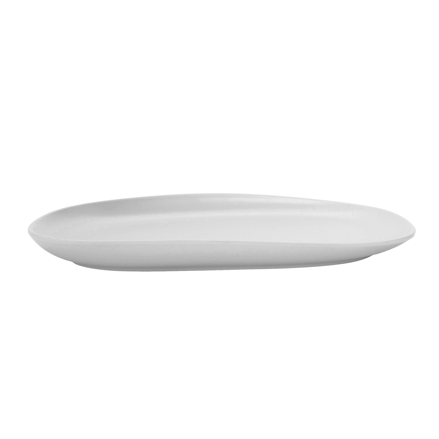 14" x 10" White, Melamine, Oval Coupe Platter, 1.24" H, G.E.T. Riverstone (12 Pack)